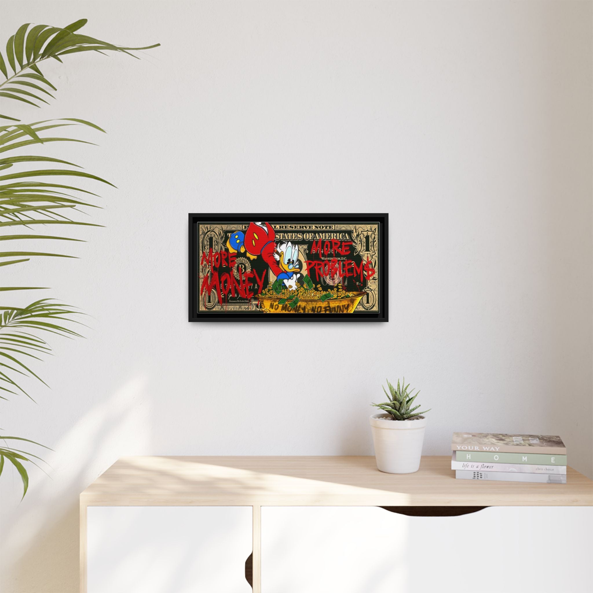 Duck Dynasty of Dollars: Pop Art Financial Critique, Graffiti Economics, Capitalist Commentary - Canvas Wall Art