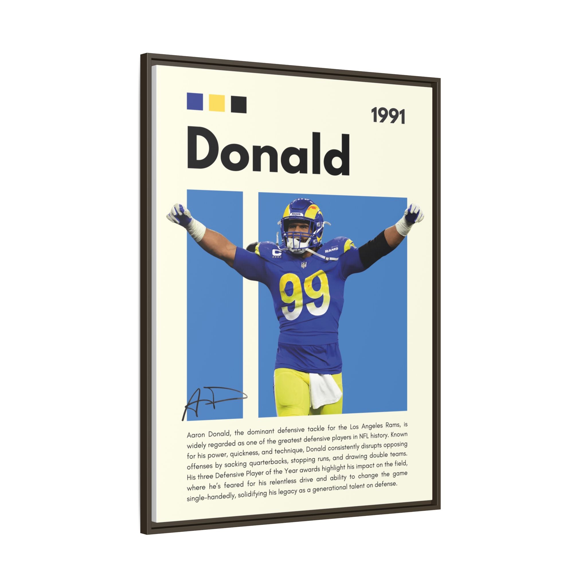 Aaron Donald: Rams Defensive Powerhouse - Canvas Wall Art