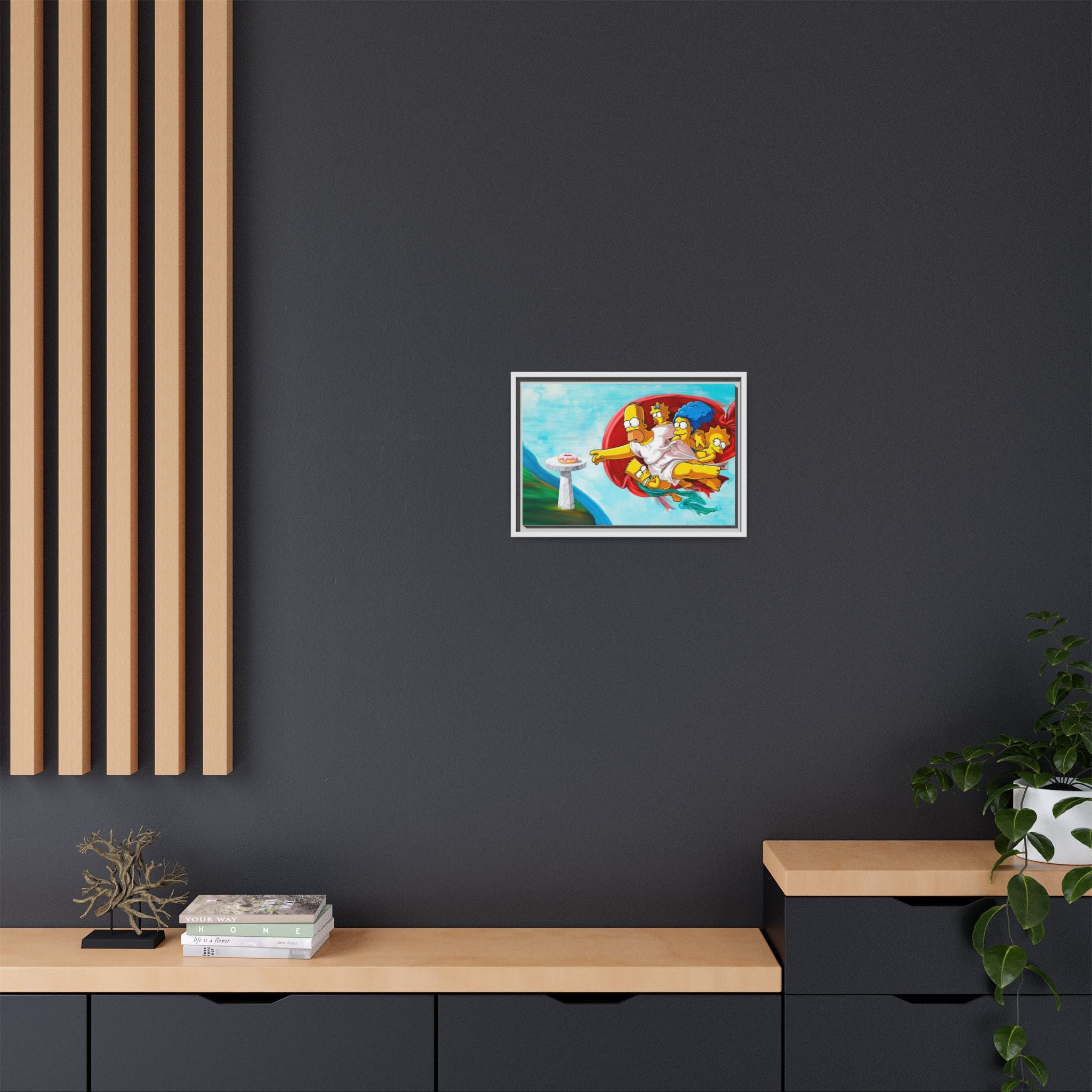 The Simpsons' Last Supper: Pop Culture Parody, Da Vinci Reimagined, Animated Comedy Masterpiece - Canvas Wall Art