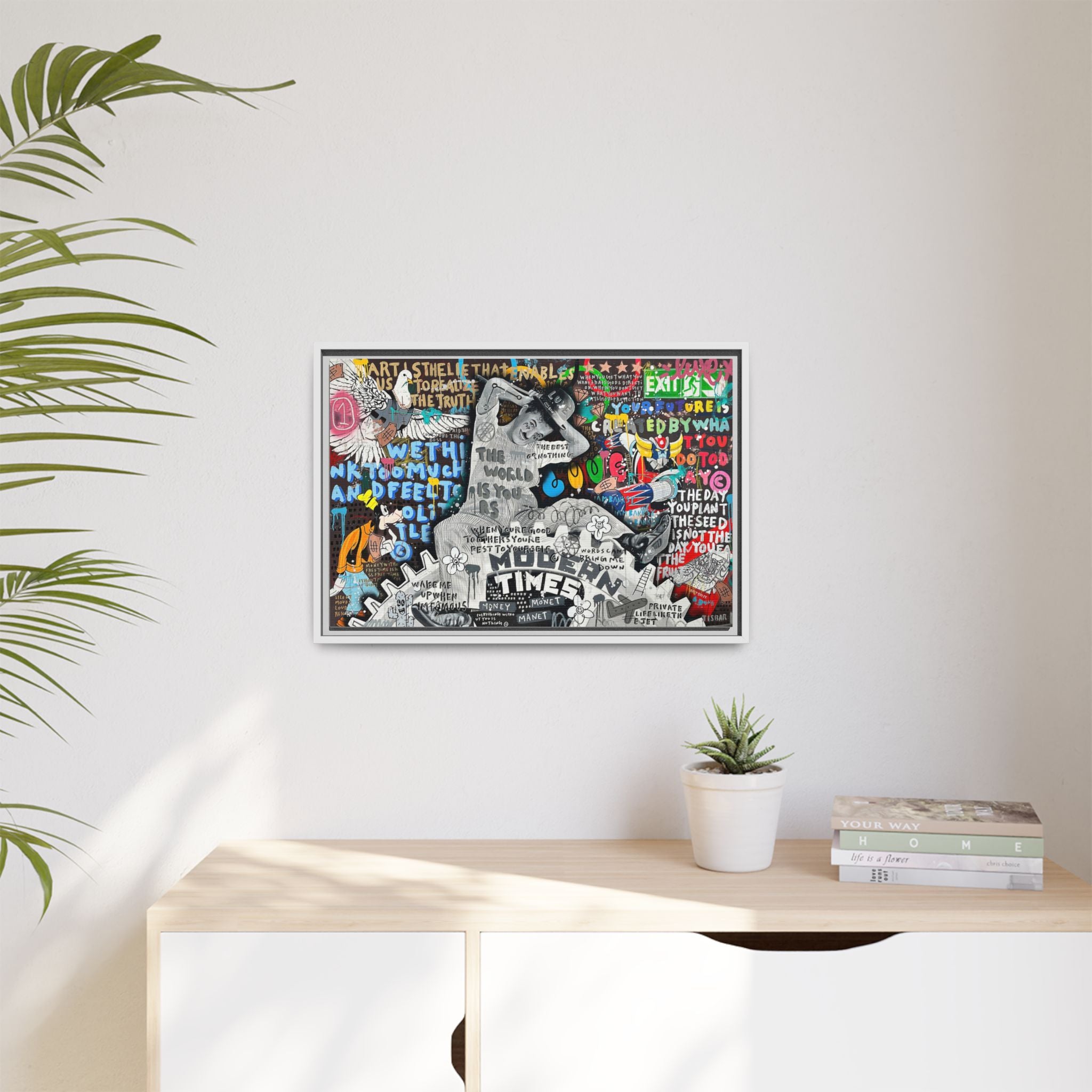 Urban Kaleidoscope: Street Art Fusion, Visual Commentary, Graffiti Narrative - Canvas Wall Art