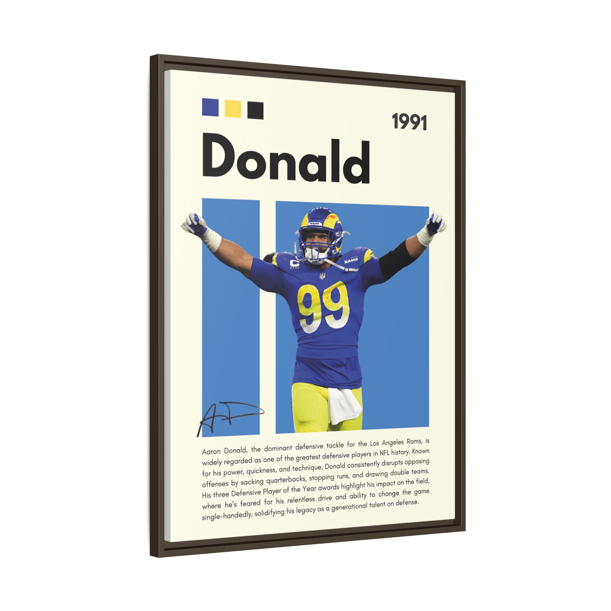 Aaron Donald: Rams Defensive Powerhouse - Canvas Wall Art