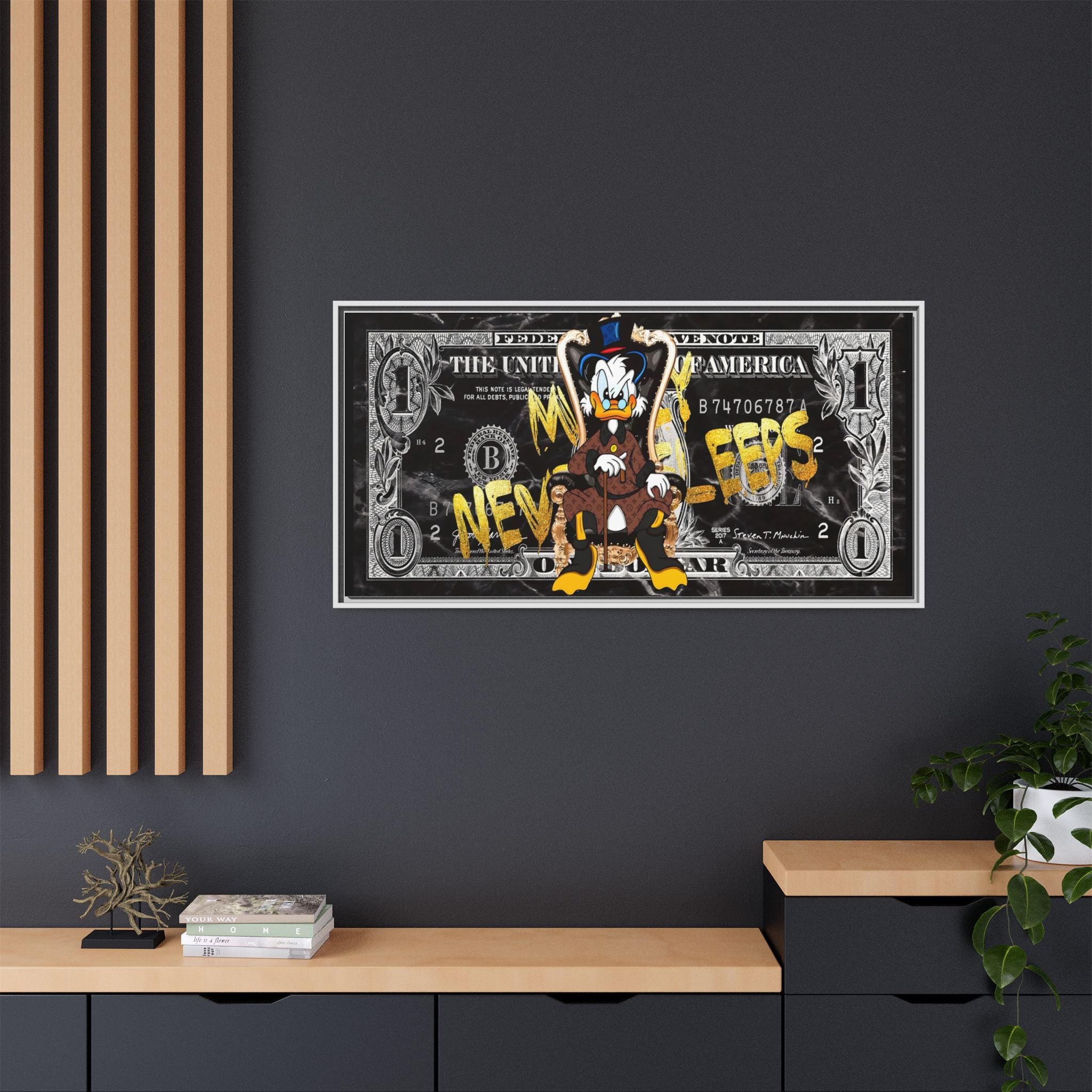 Feds and Feathers: Pop Art Currency Remix, Cartoon Financial Commentary - Canvas Wall Art