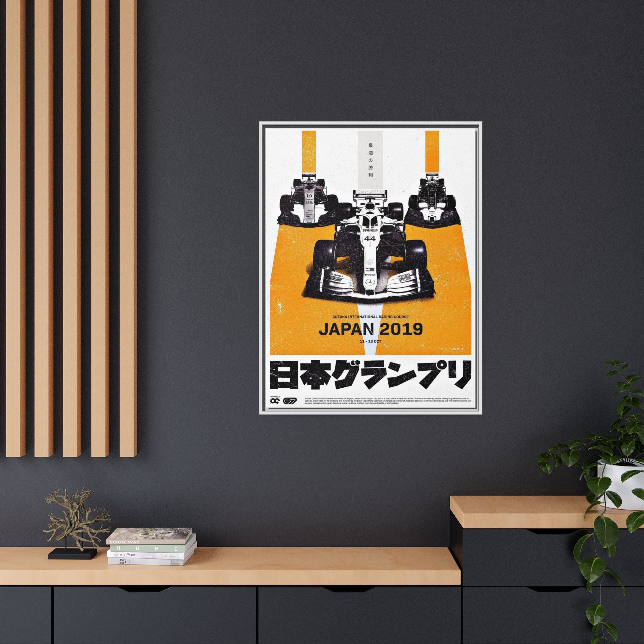 Suzuka Speed Symphony: Japanese Grand Prix 2019 Racing Poster, Motorsport Design Artistry - Canvas Wall Art