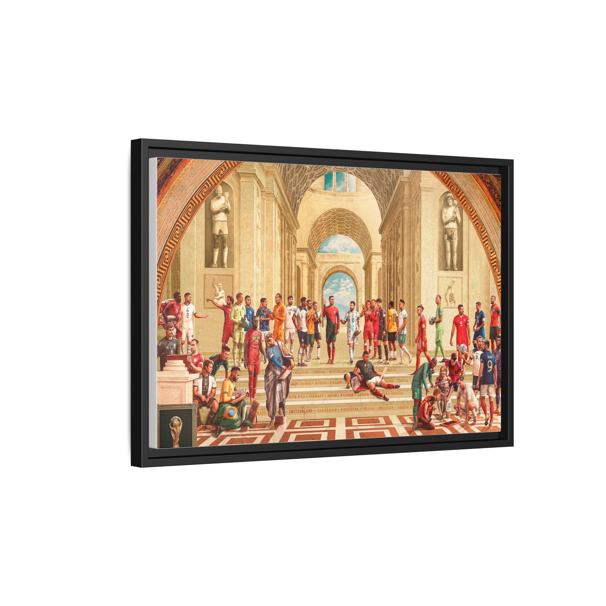 Pantheon of Football Glory: World Cup 2022 Immortalized, Global Soccer Legends Memorialized - Canvas Wall Art
