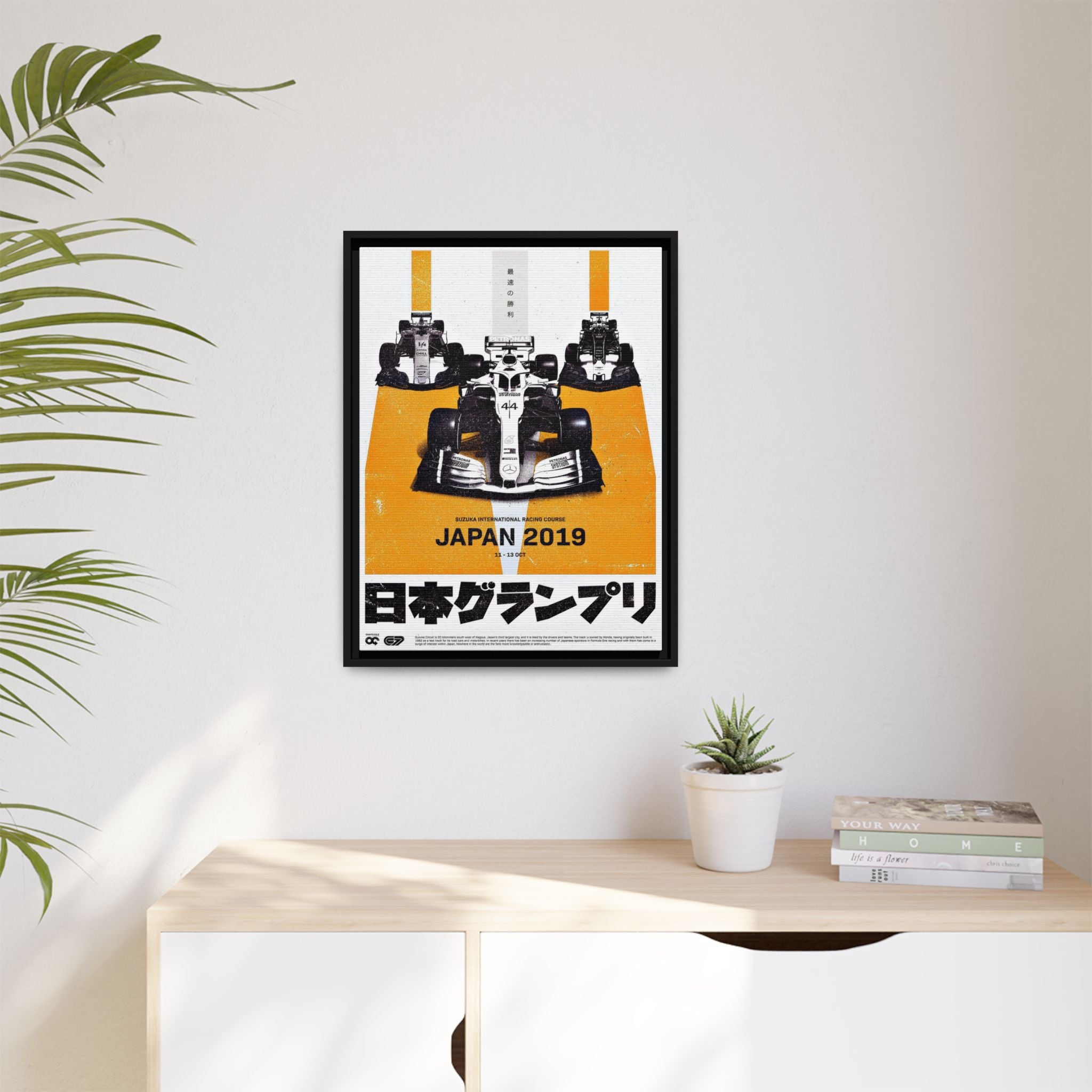 Suzuka Speed Symphony: Japanese Grand Prix 2019 Racing Poster, Motorsport Design Artistry - Canvas Wall Art