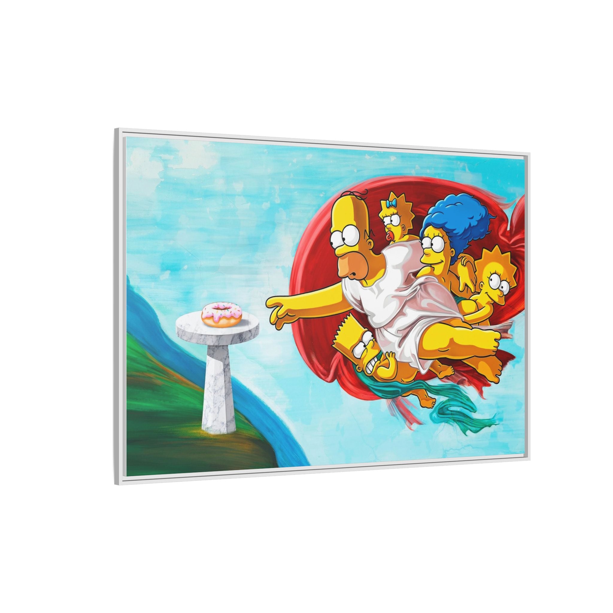 The Simpsons' Last Supper: Pop Culture Parody, Da Vinci Reimagined, Animated Comedy Masterpiece - Canvas Wall Art