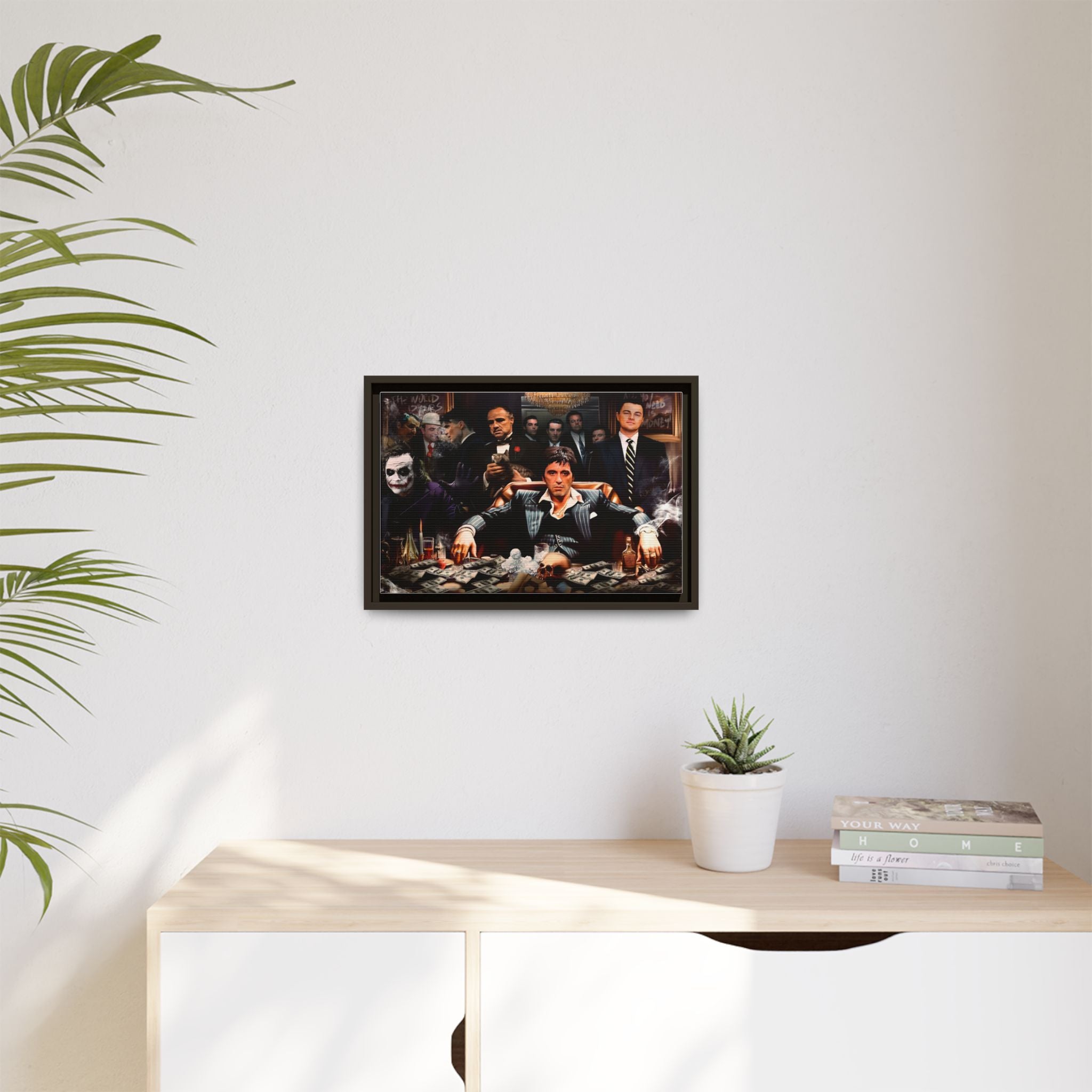 Empire of Shadows: Cinematic Crime Collage, Noir Anthology of Power - Canvas Wall Art