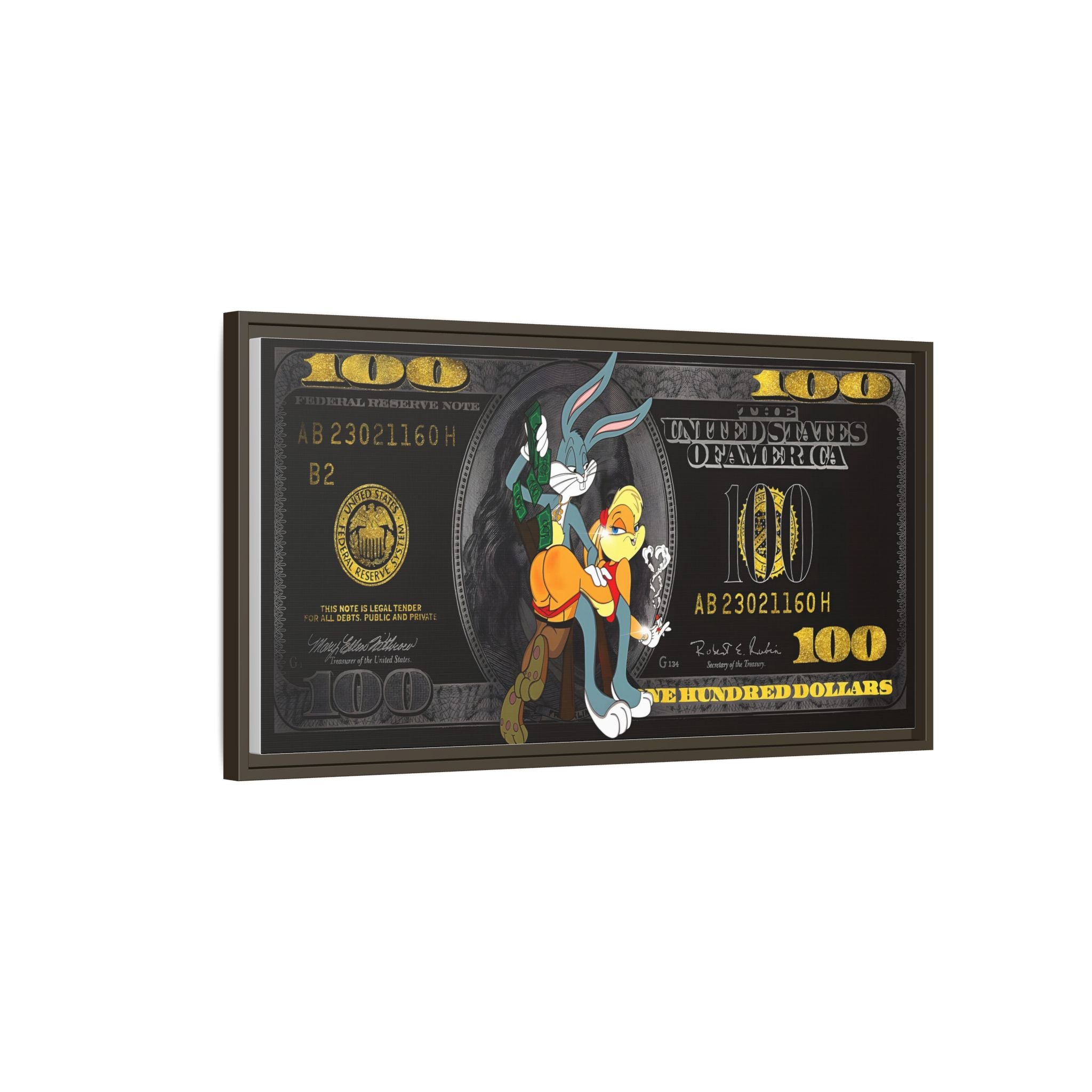 Cartoon Cash Remix: Looney Tunes Currency, Pop Culture Finance Art - Canvas Wall Art