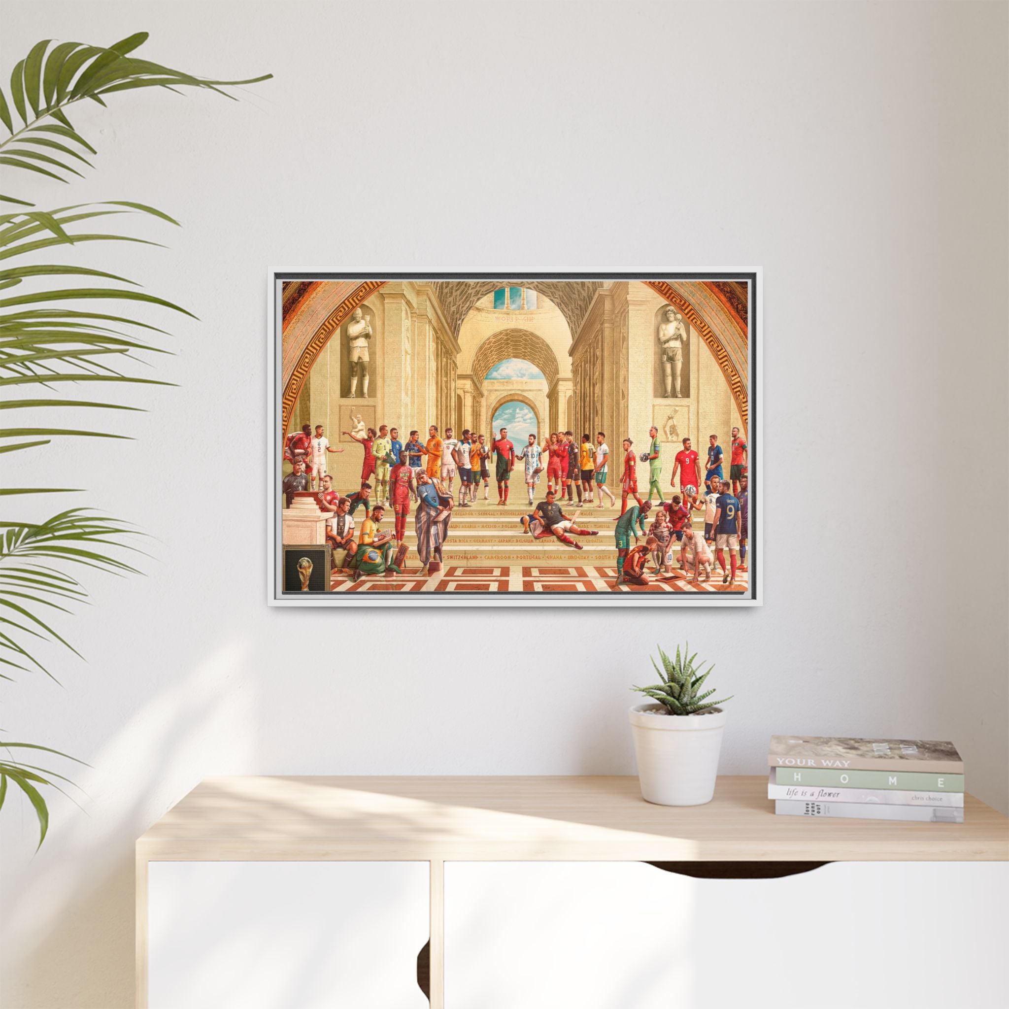 Pantheon of Football Glory: World Cup 2022 Immortalized, Global Soccer Legends Memorialized - Canvas Wall Art
