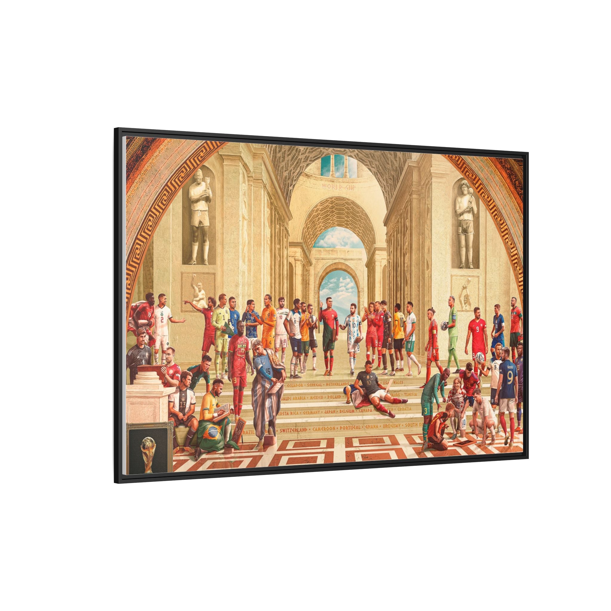 Pantheon of Football Glory: World Cup 2022 Immortalized, Global Soccer Legends Memorialized - Canvas Wall Art