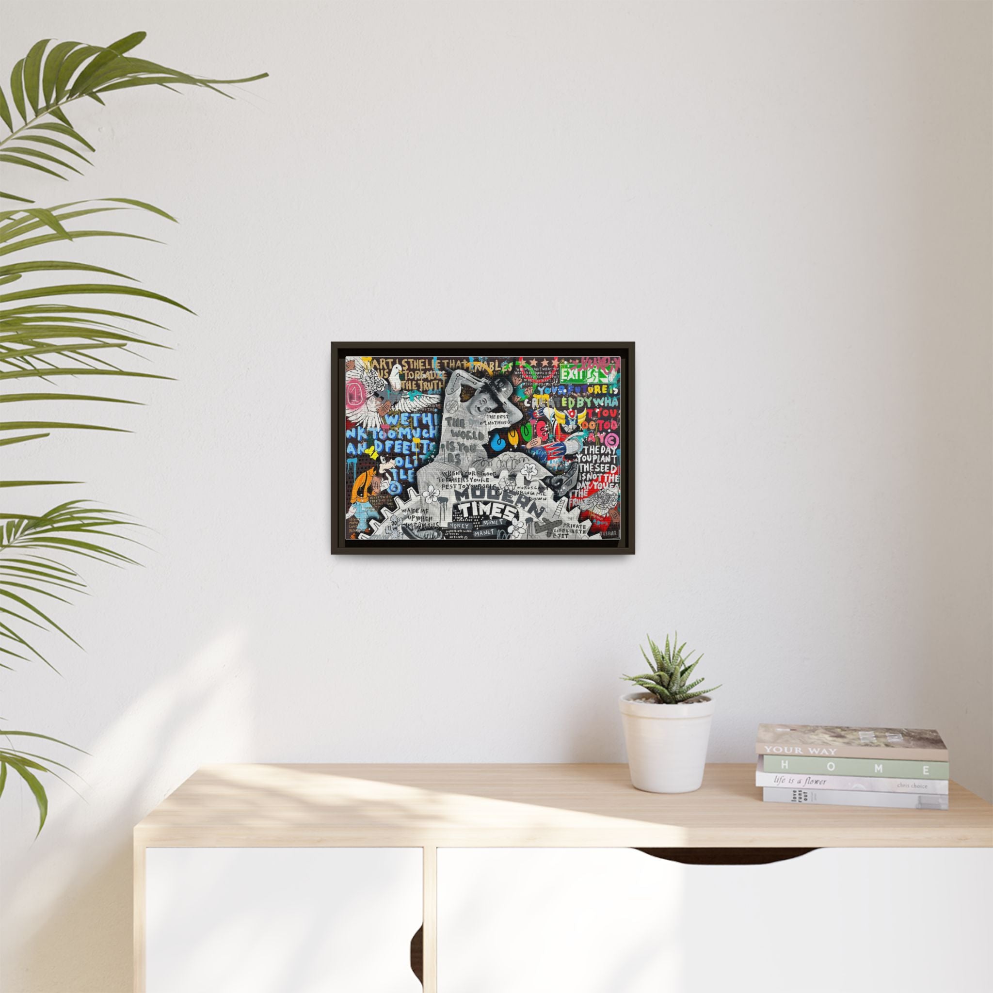 Urban Kaleidoscope: Street Art Fusion, Visual Commentary, Graffiti Narrative - Canvas Wall Art