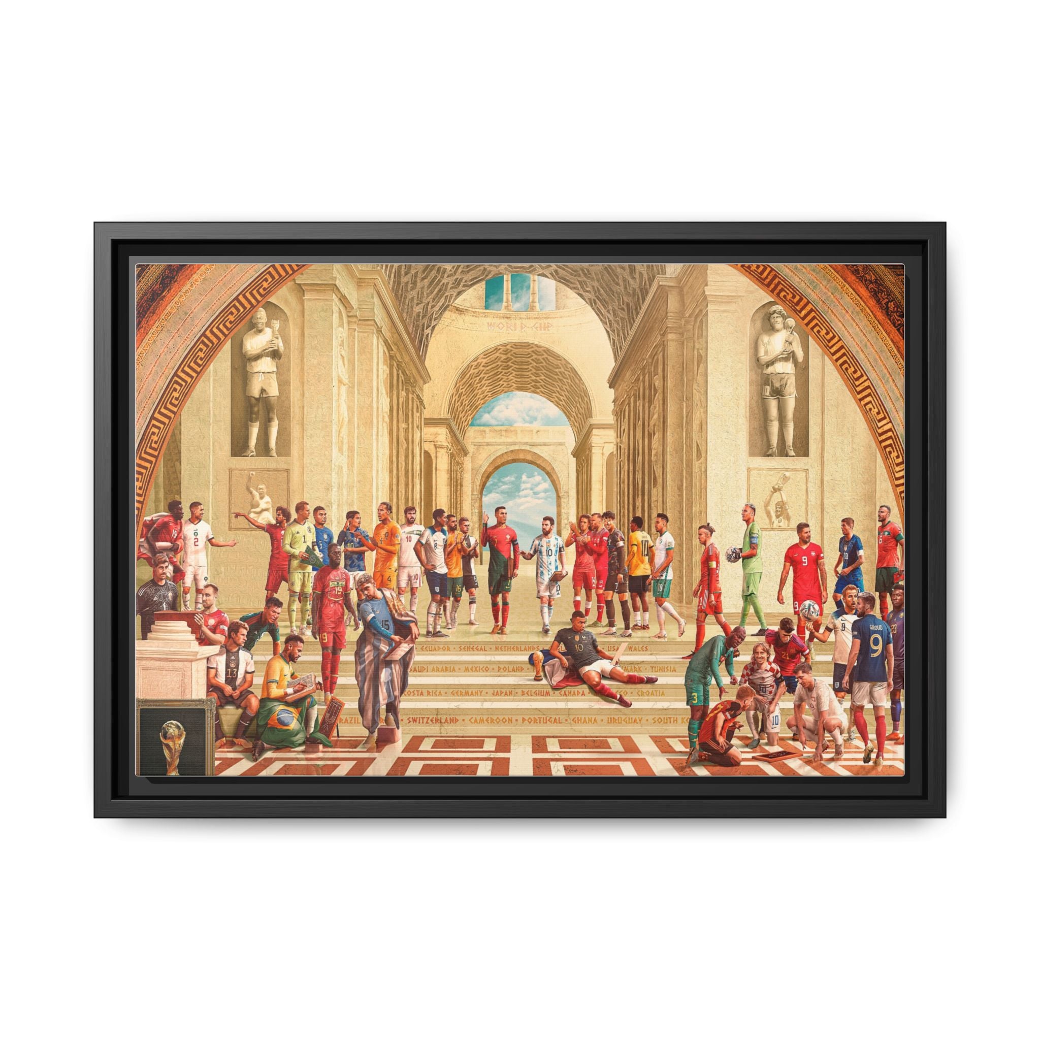 Pantheon of Football Glory: World Cup 2022 Immortalized, Global Soccer Legends Memorialized - Canvas Wall Art