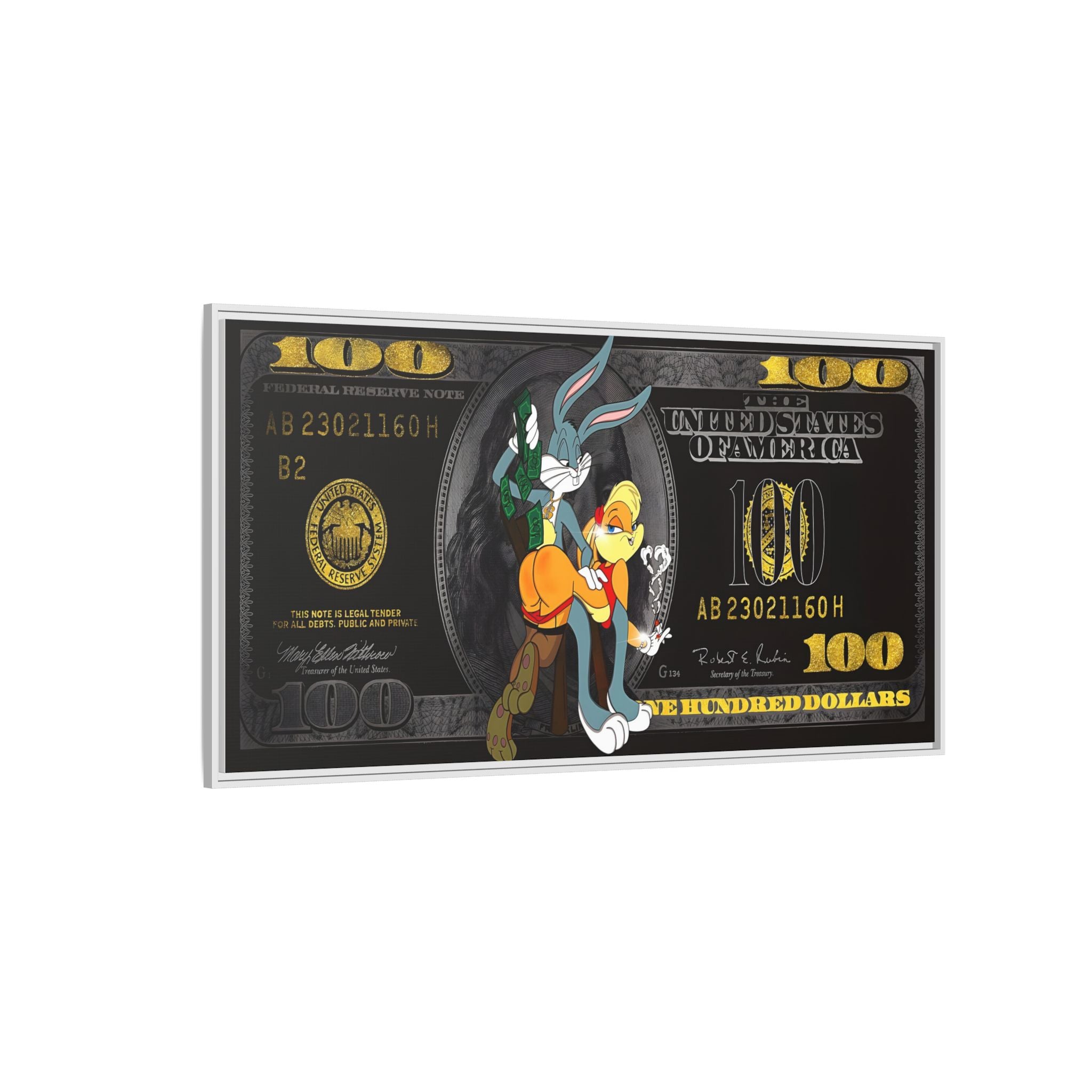 Cartoon Cash Remix: Looney Tunes Currency, Pop Culture Finance Art - Canvas Wall Art