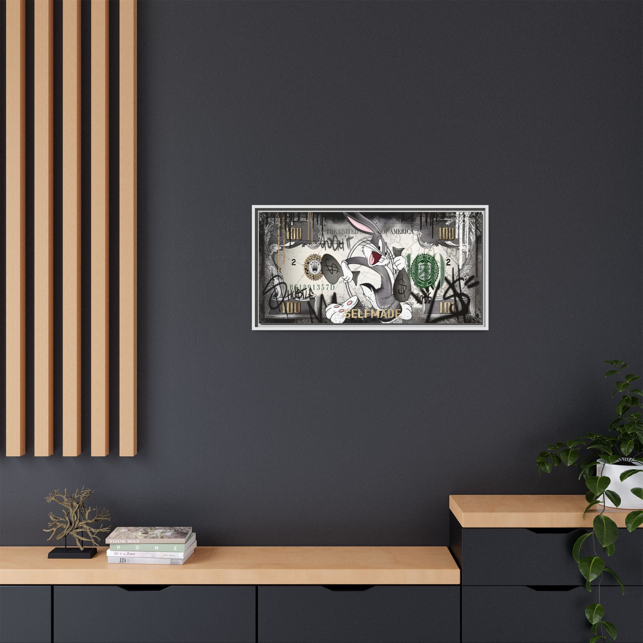Bunny Benjamins: Pop Art Currency Remix, American Dream Iconography - Canvas Wall Art