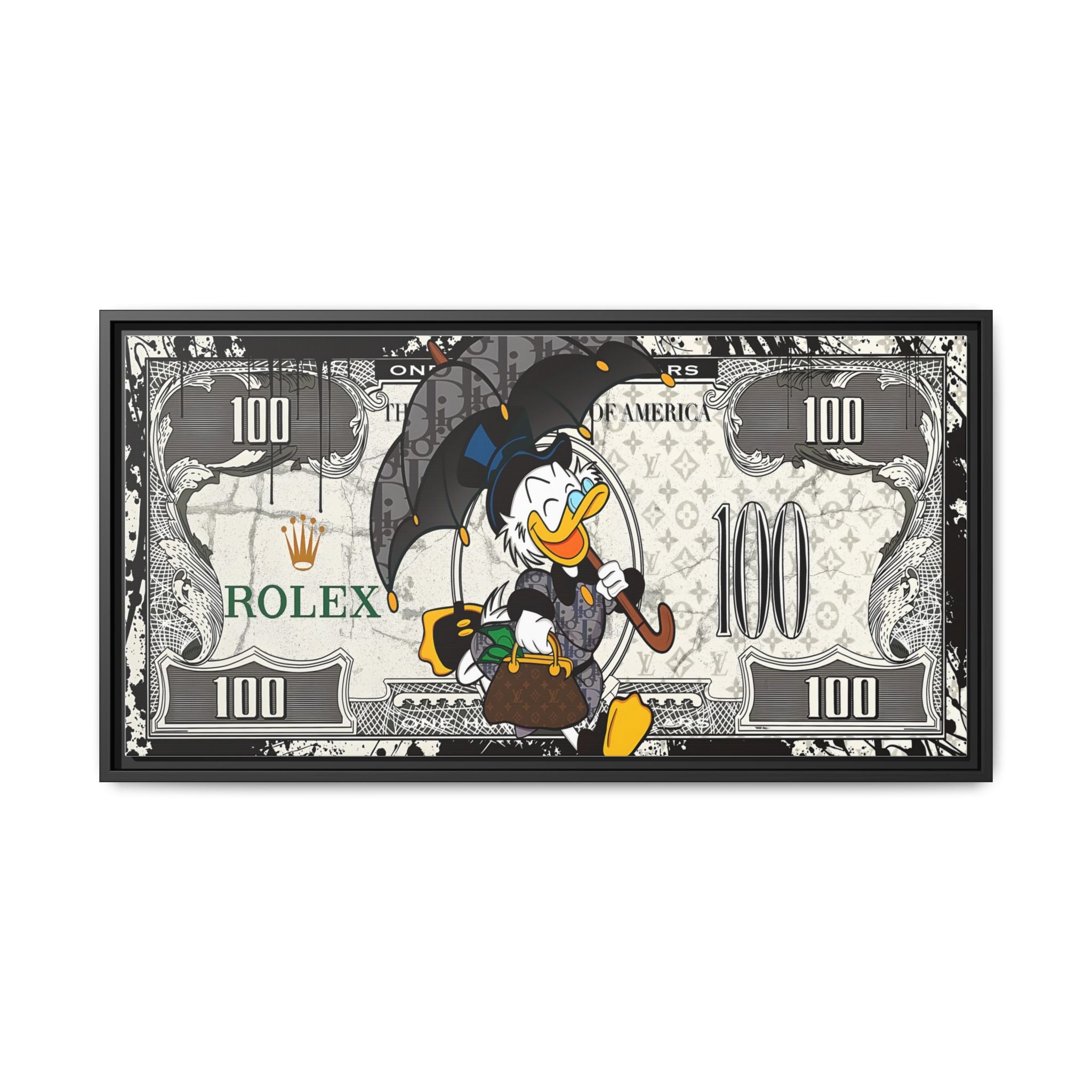 Duck Dynasty of Luxury: Pop Art Fashion Icon, Disney Meets High-End Branding, Urban Street Art Elegance - Canvas Wall Art