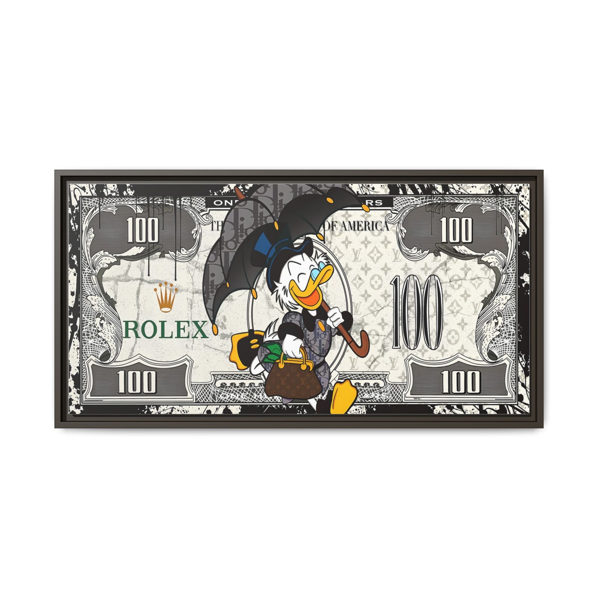 Duck Dynasty of Luxury: Pop Art Fashion Icon, Disney Meets High-End Branding, Urban Street Art Elegance - Canvas Wall Art