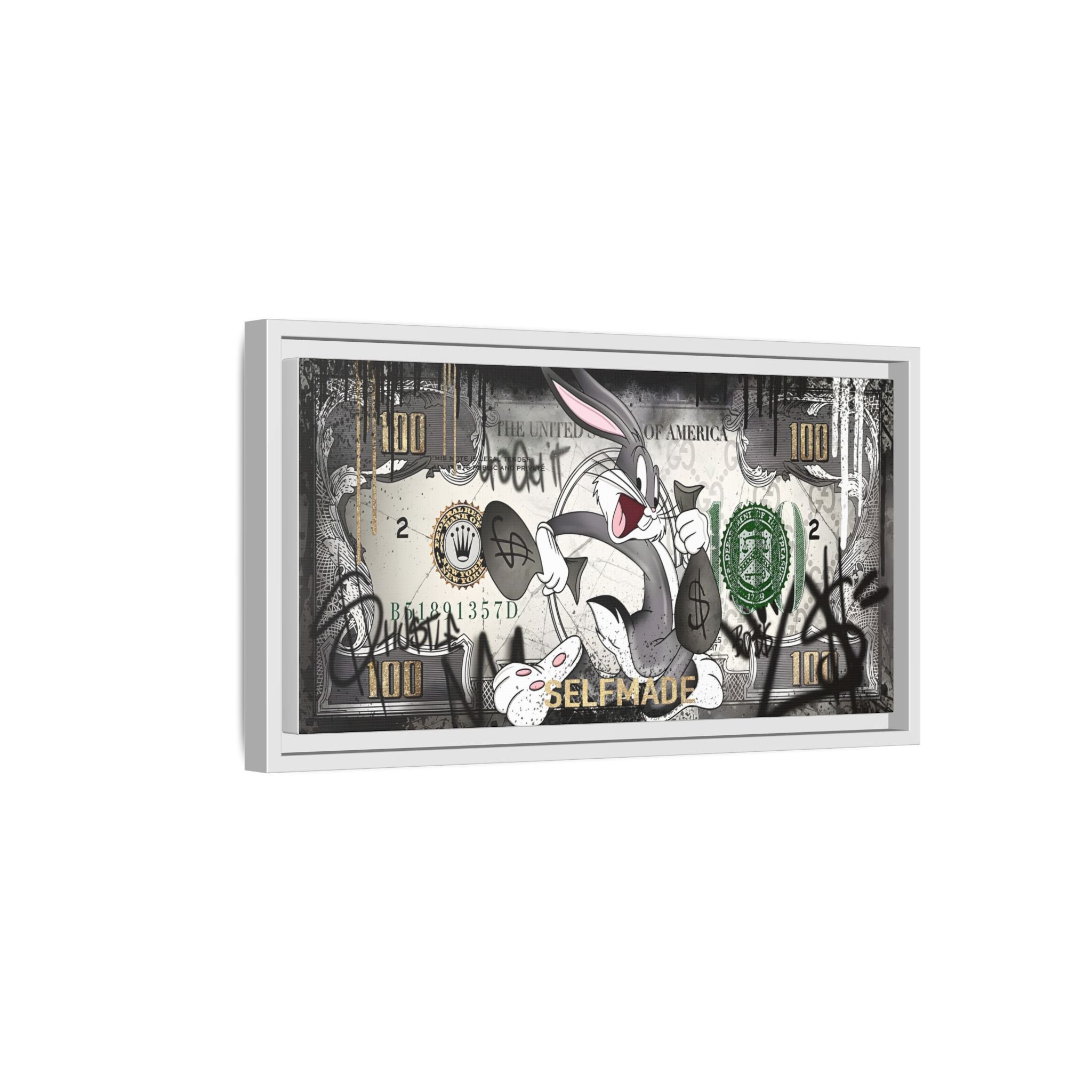 Bunny Benjamins: Pop Art Currency Remix, American Dream Iconography - Canvas Wall Art