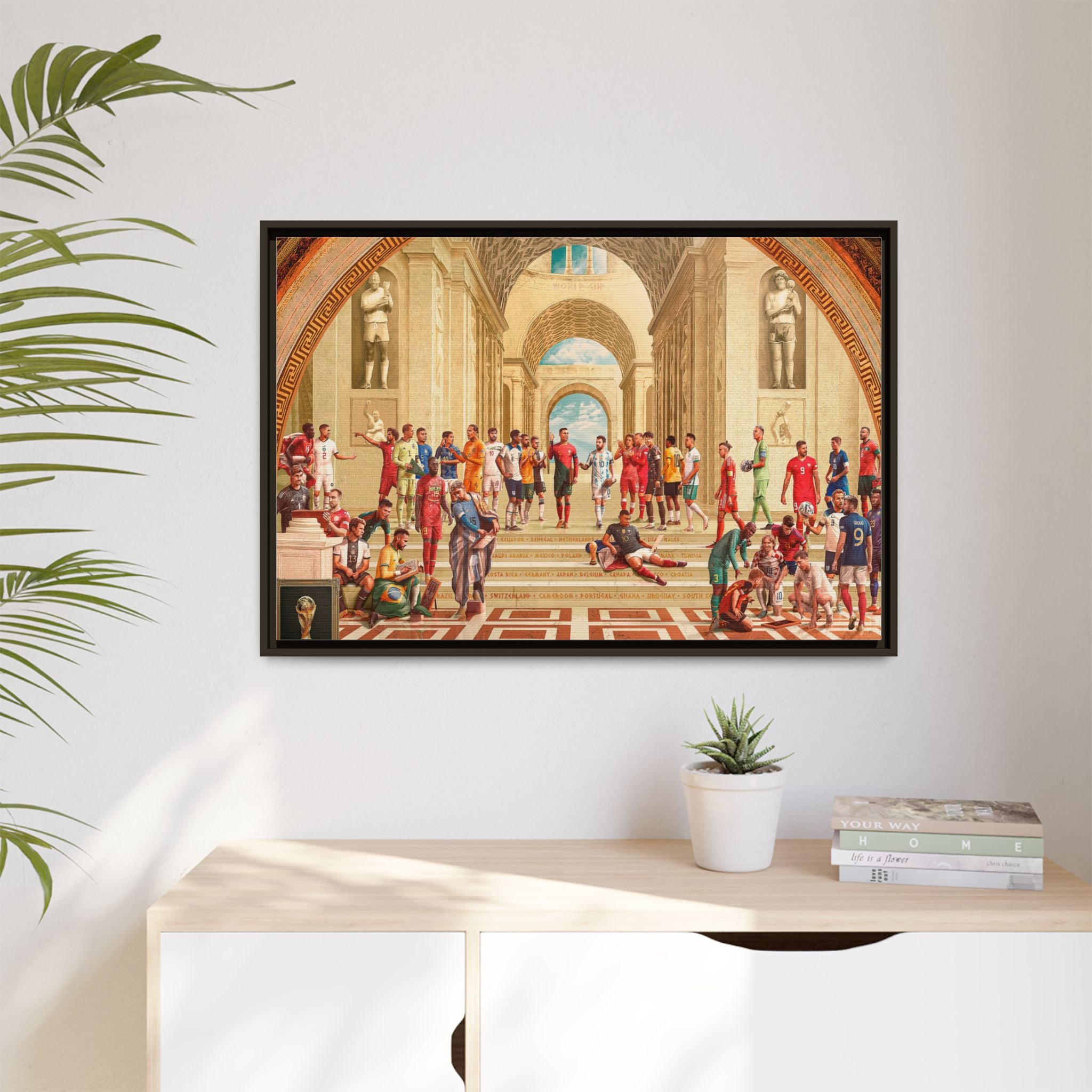 Pantheon of Football Glory: World Cup 2022 Immortalized, Global Soccer Legends Memorialized - Canvas Wall Art