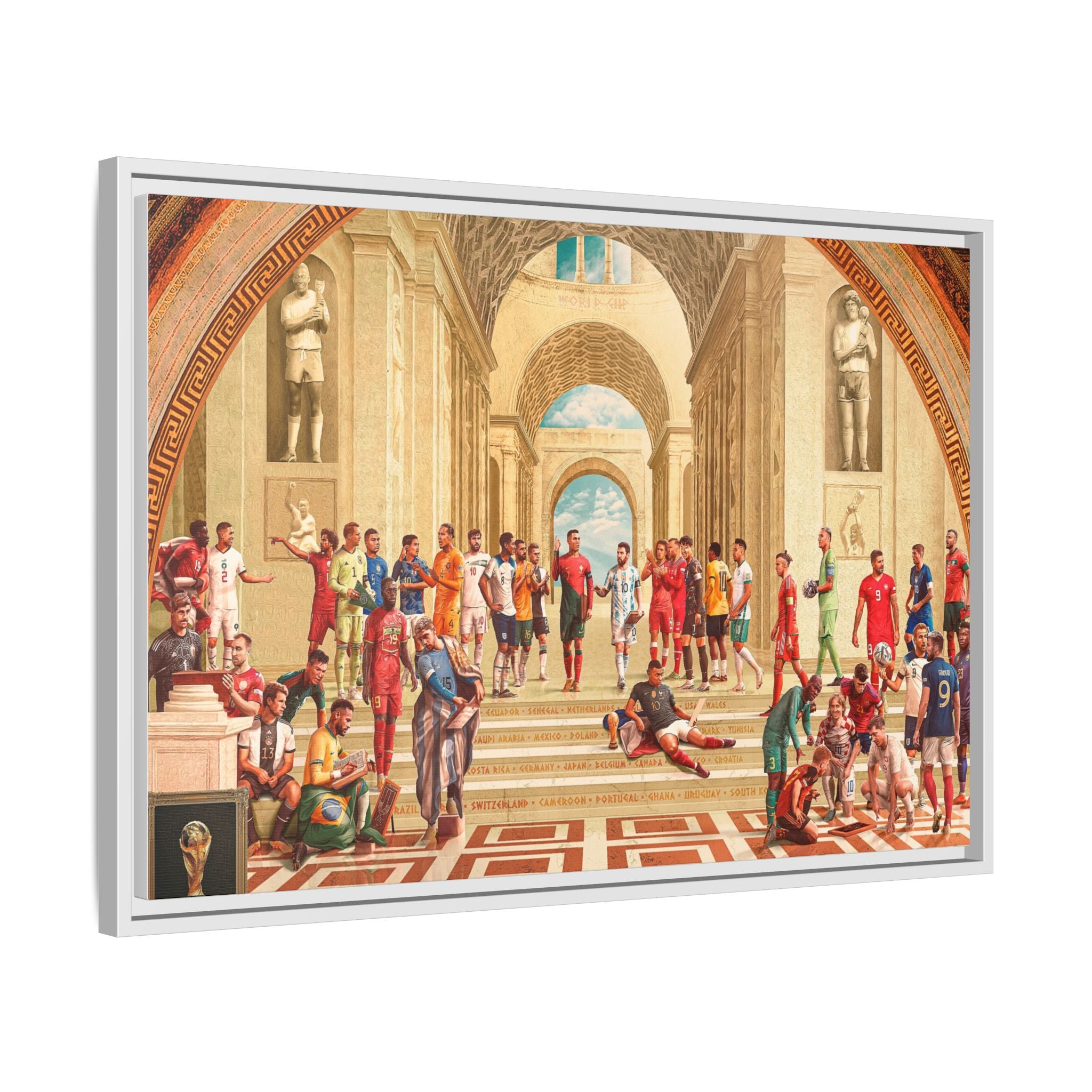 Pantheon of Football Glory: World Cup 2022 Immortalized, Global Soccer Legends Memorialized - Canvas Wall Art