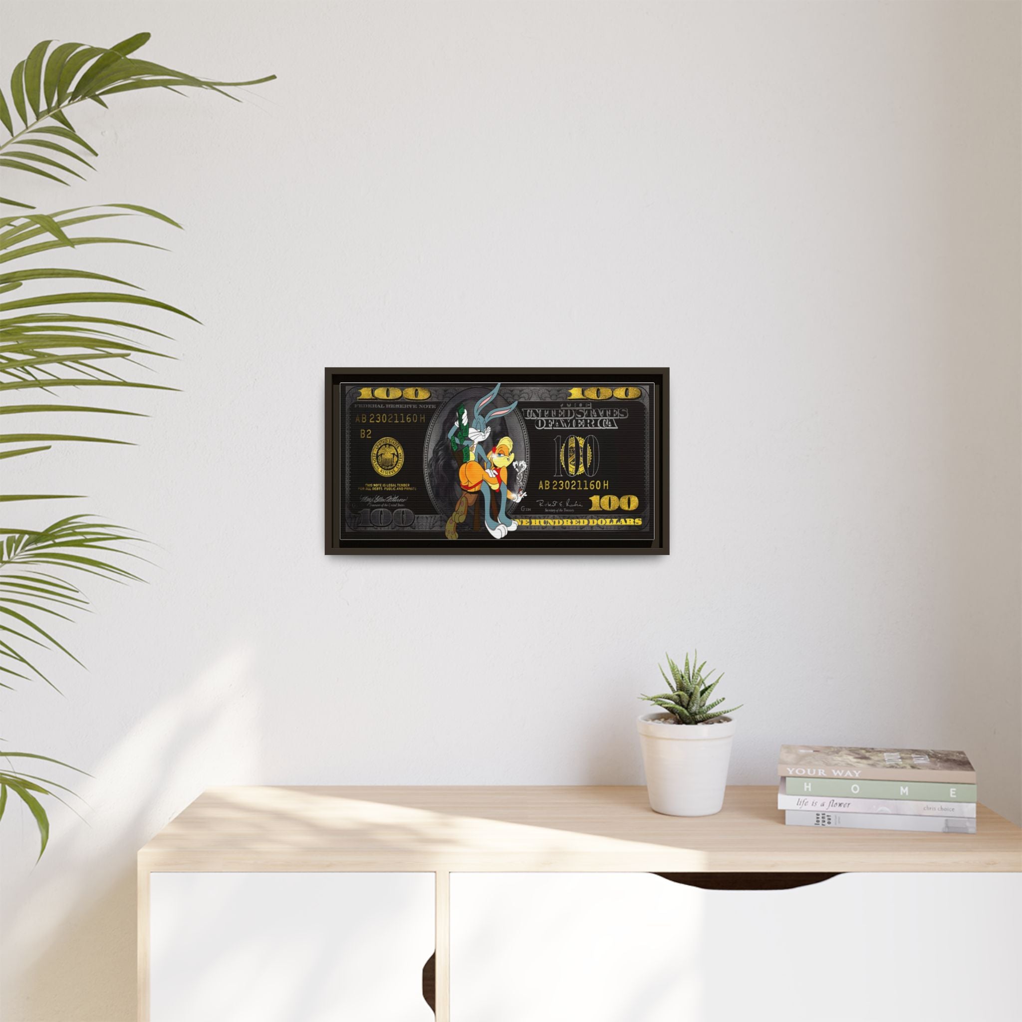 Cartoon Cash Remix: Looney Tunes Currency, Pop Culture Finance Art - Canvas Wall Art