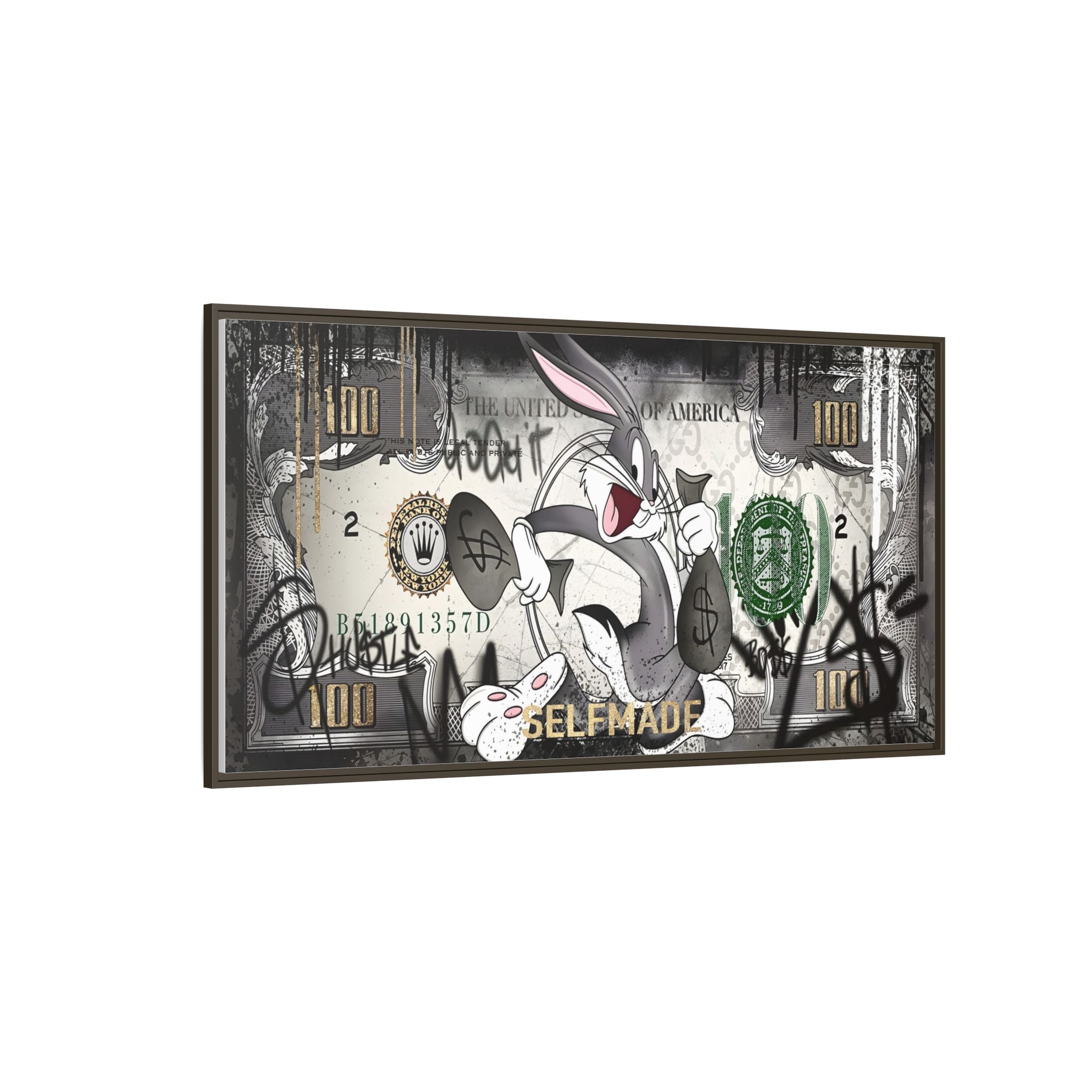 Bunny Benjamins: Pop Art Currency Remix, American Dream Iconography - Canvas Wall Art