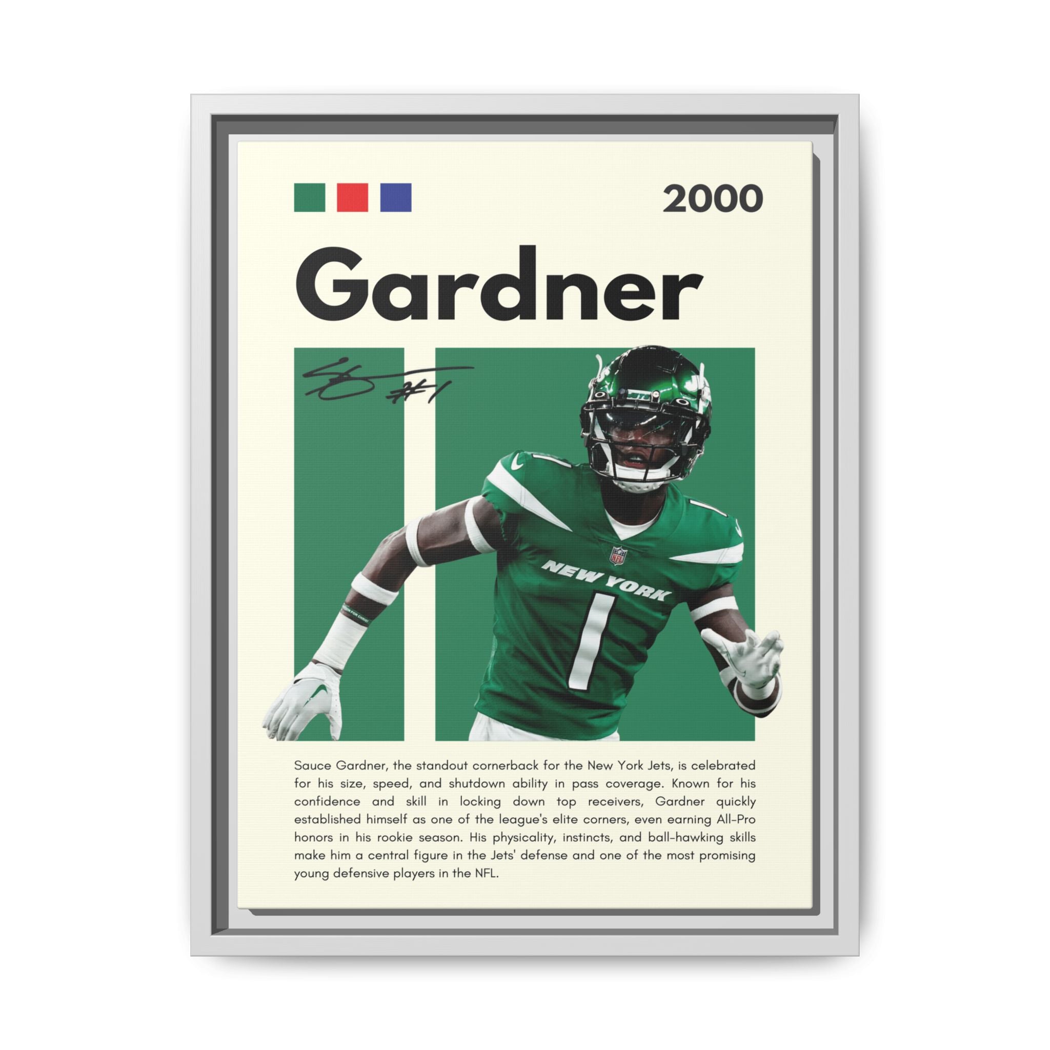 Sauce Gardner: Defensive Dynamo - Canvas Wall Art