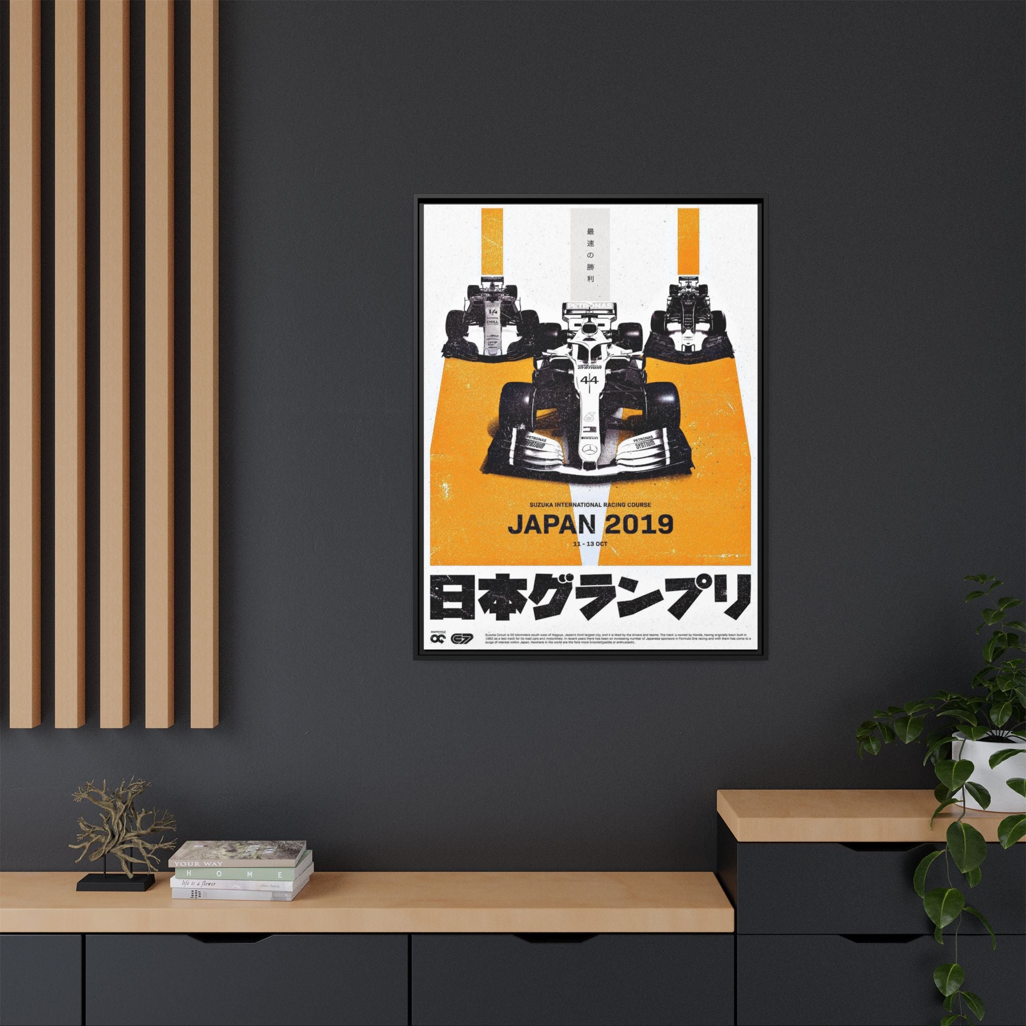 Suzuka Speed Symphony: Japanese Grand Prix 2019 Racing Poster, Motorsport Design Artistry - Canvas Wall Art