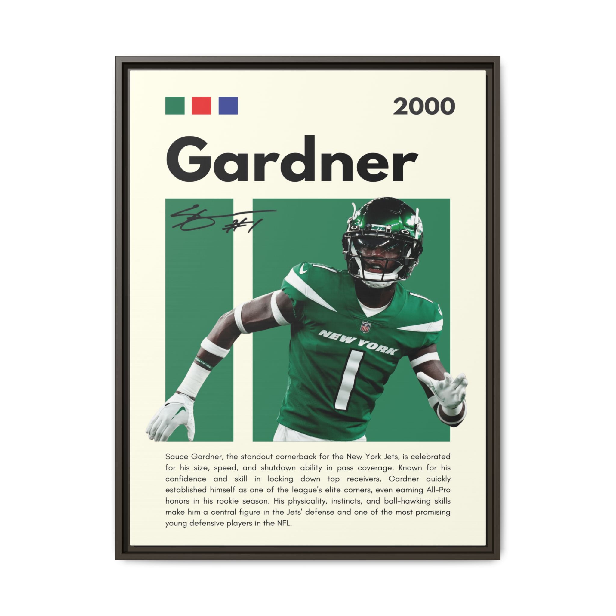 Sauce Gardner: Defensive Dynamo - Canvas Wall Art