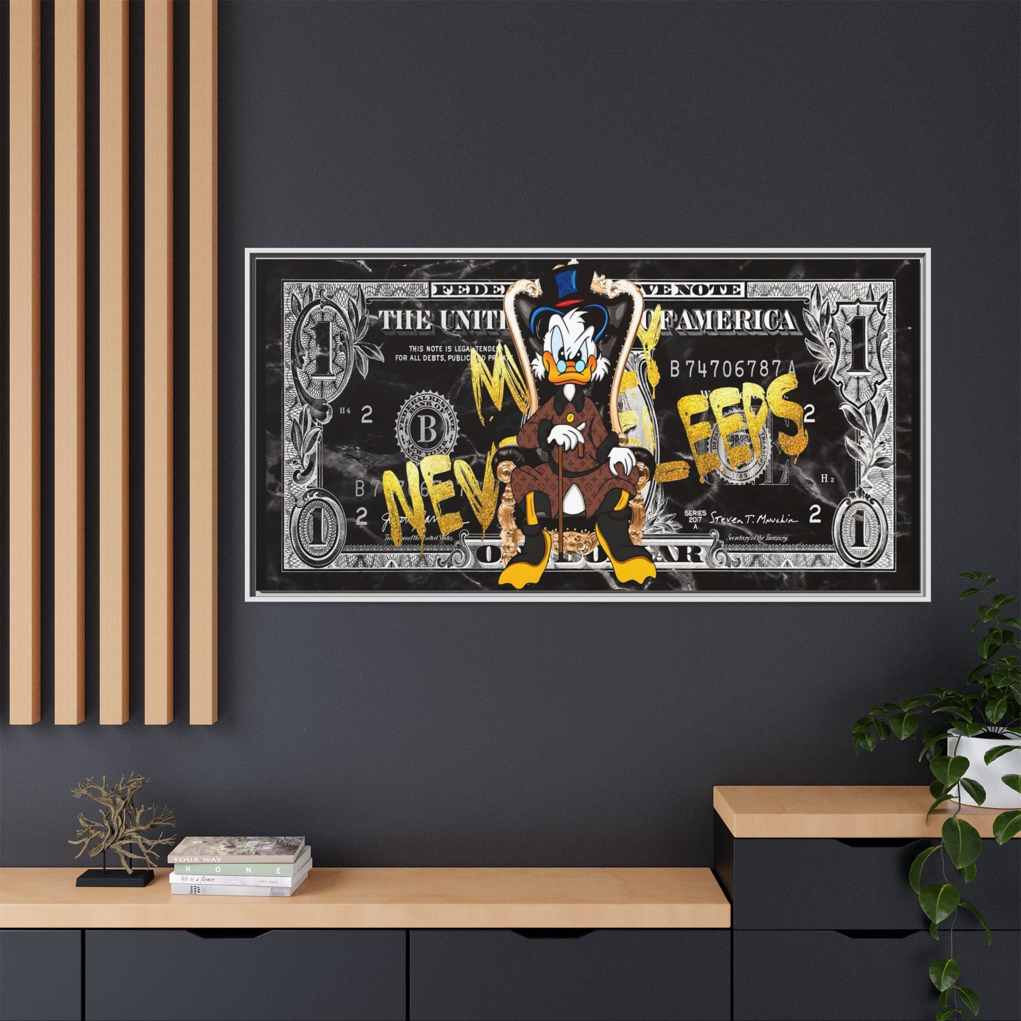 Feds and Feathers: Pop Art Currency Remix, Cartoon Financial Commentary - Canvas Wall Art