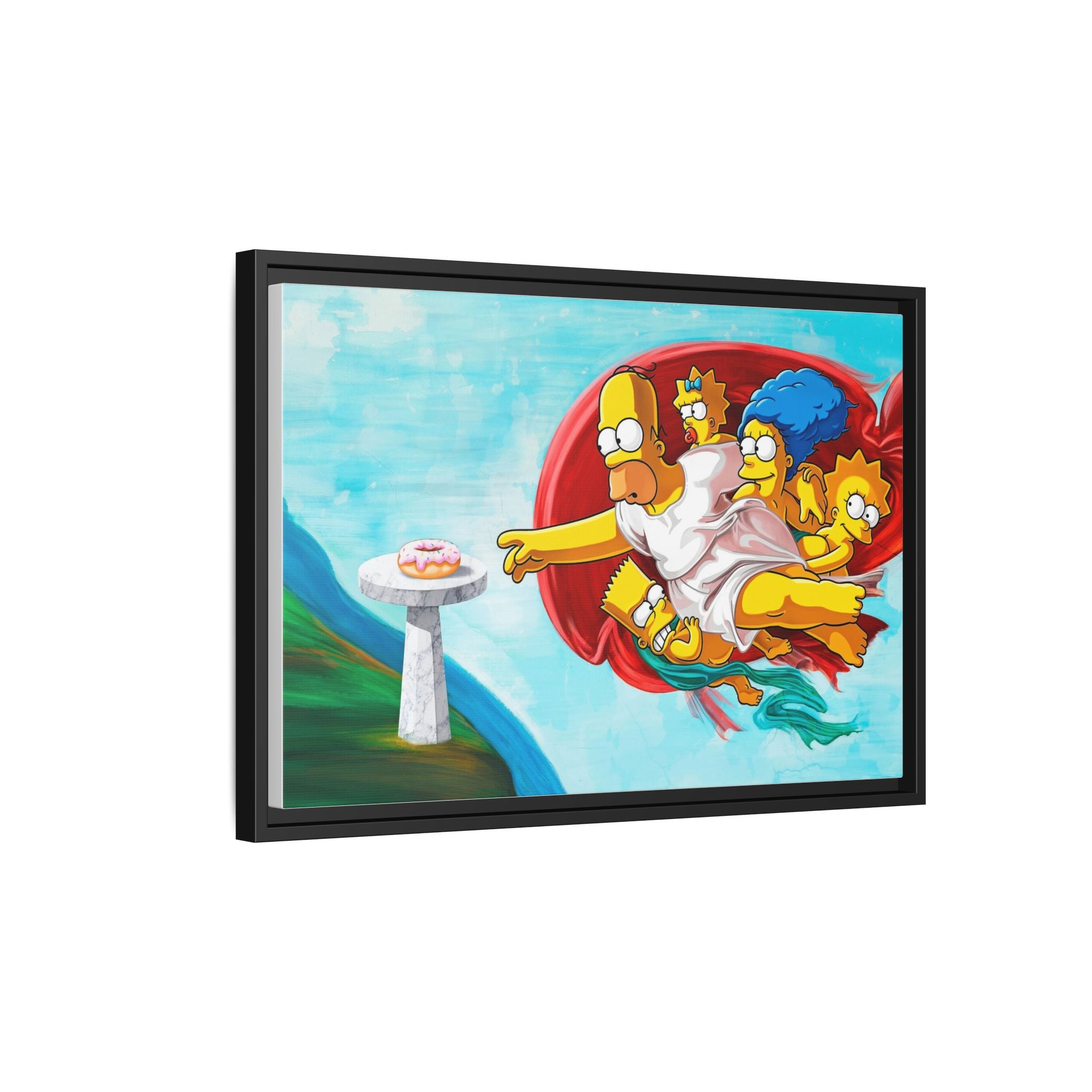 The Simpsons' Last Supper: Pop Culture Parody, Da Vinci Reimagined, Animated Comedy Masterpiece - Canvas Wall Art