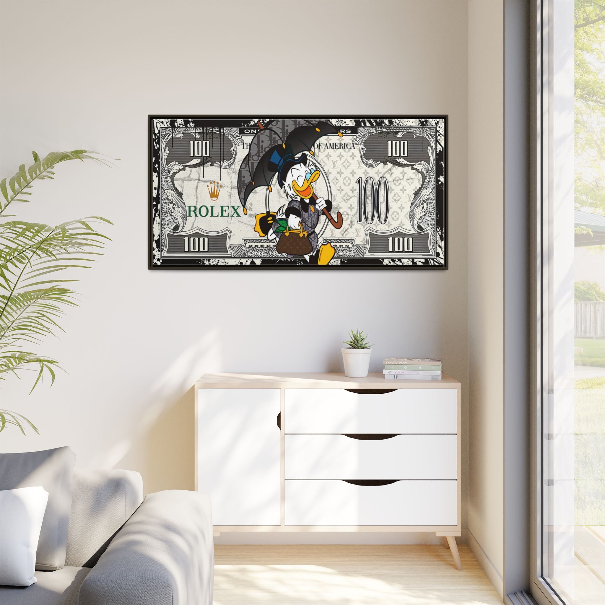 Duck Dynasty of Luxury: Pop Art Fashion Icon, Disney Meets High-End Branding, Urban Street Art Elegance - Canvas Wall Art