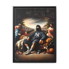 Urban Renaissance: Digital Remix of Classical Portraiture, Street Culture Reimagined - Canvas Wall Art