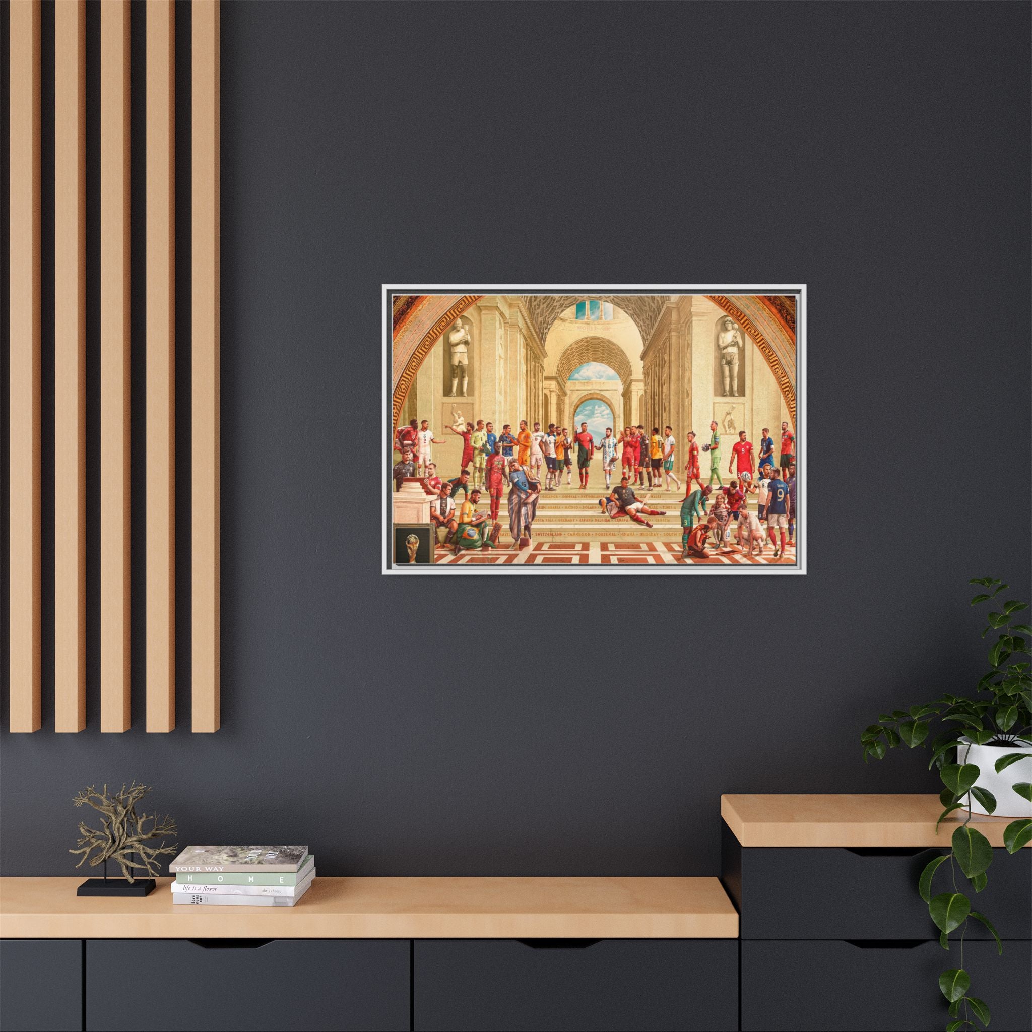 Pantheon of Football Glory: World Cup 2022 Immortalized, Global Soccer Legends Memorialized - Canvas Wall Art