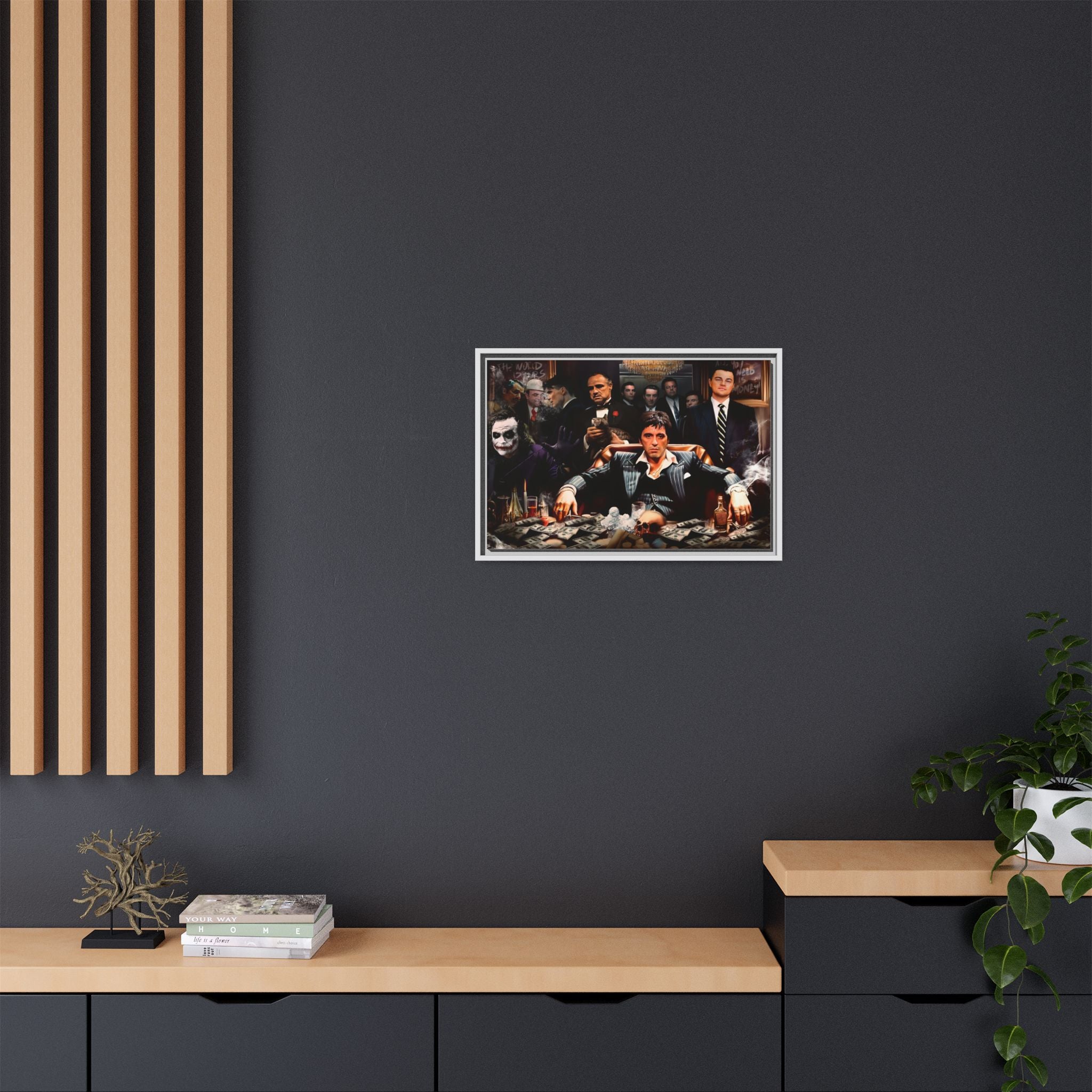 Empire of Shadows: Cinematic Crime Collage, Noir Anthology of Power - Canvas Wall Art