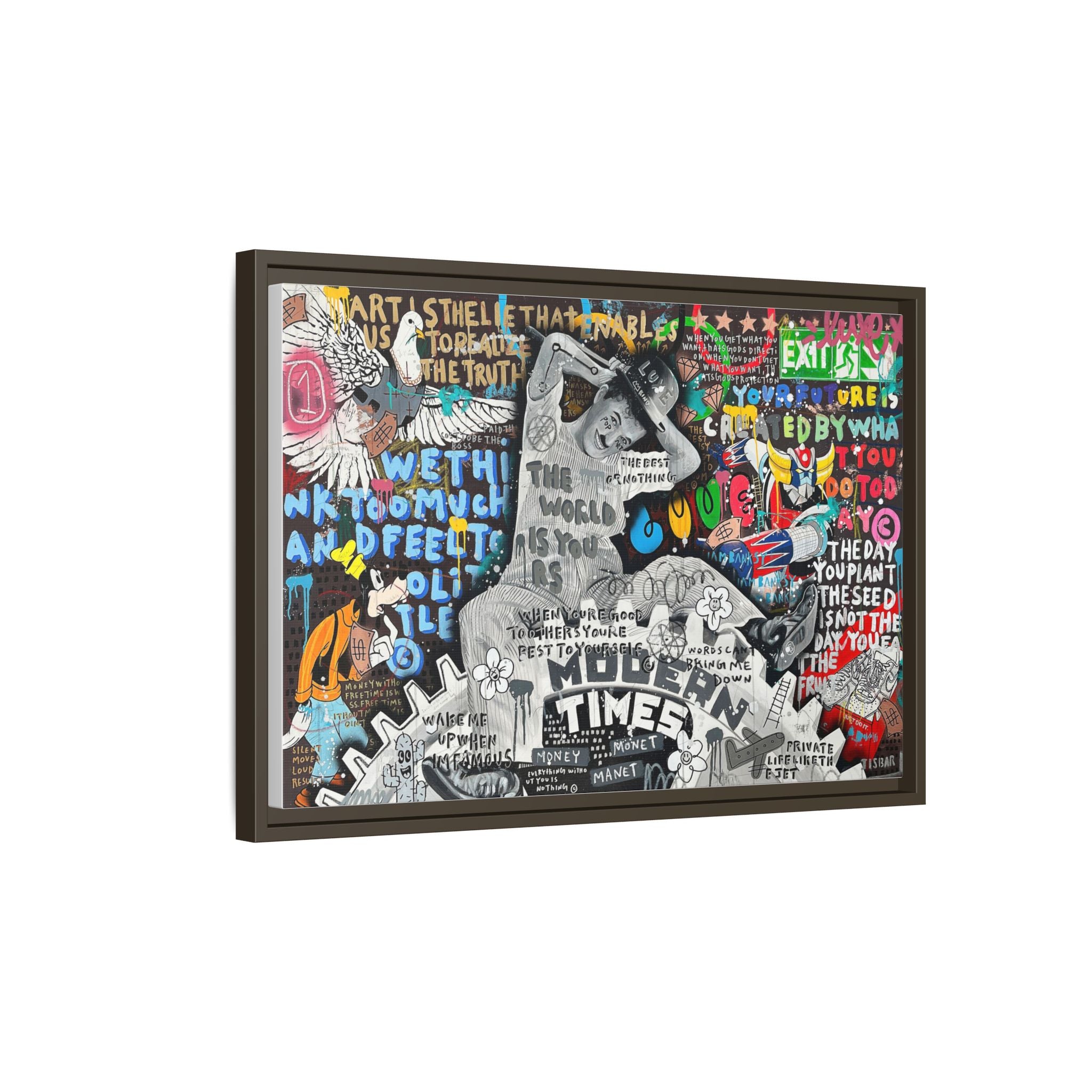 Urban Kaleidoscope: Street Art Fusion, Visual Commentary, Graffiti Narrative - Canvas Wall Art