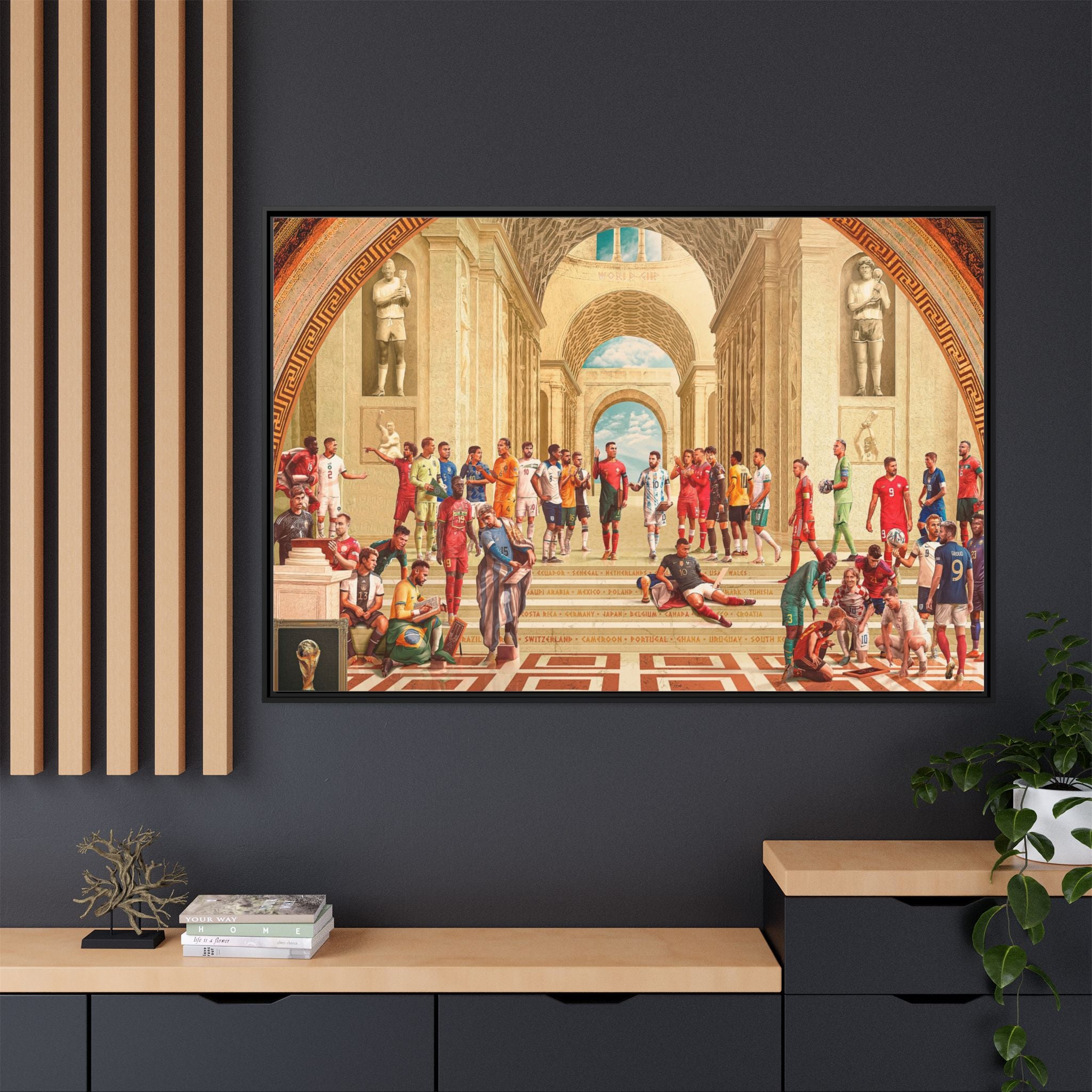 Pantheon of Football Glory: World Cup 2022 Immortalized, Global Soccer Legends Memorialized - Canvas Wall Art
