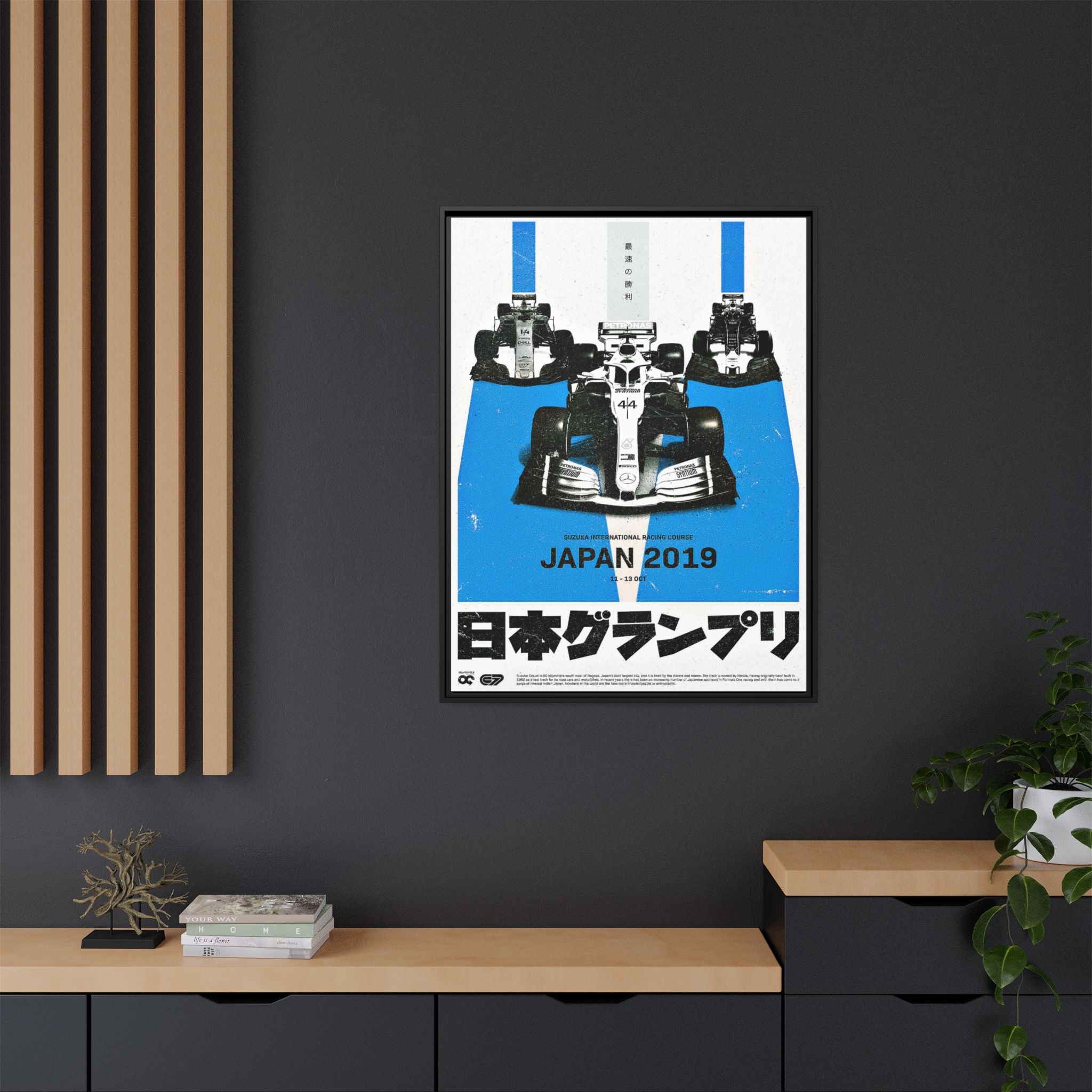 Velocity at Suzuka: Japanese Grand Prix 2019, Formula 1 Racing Poster Design - Canvas Wall Art