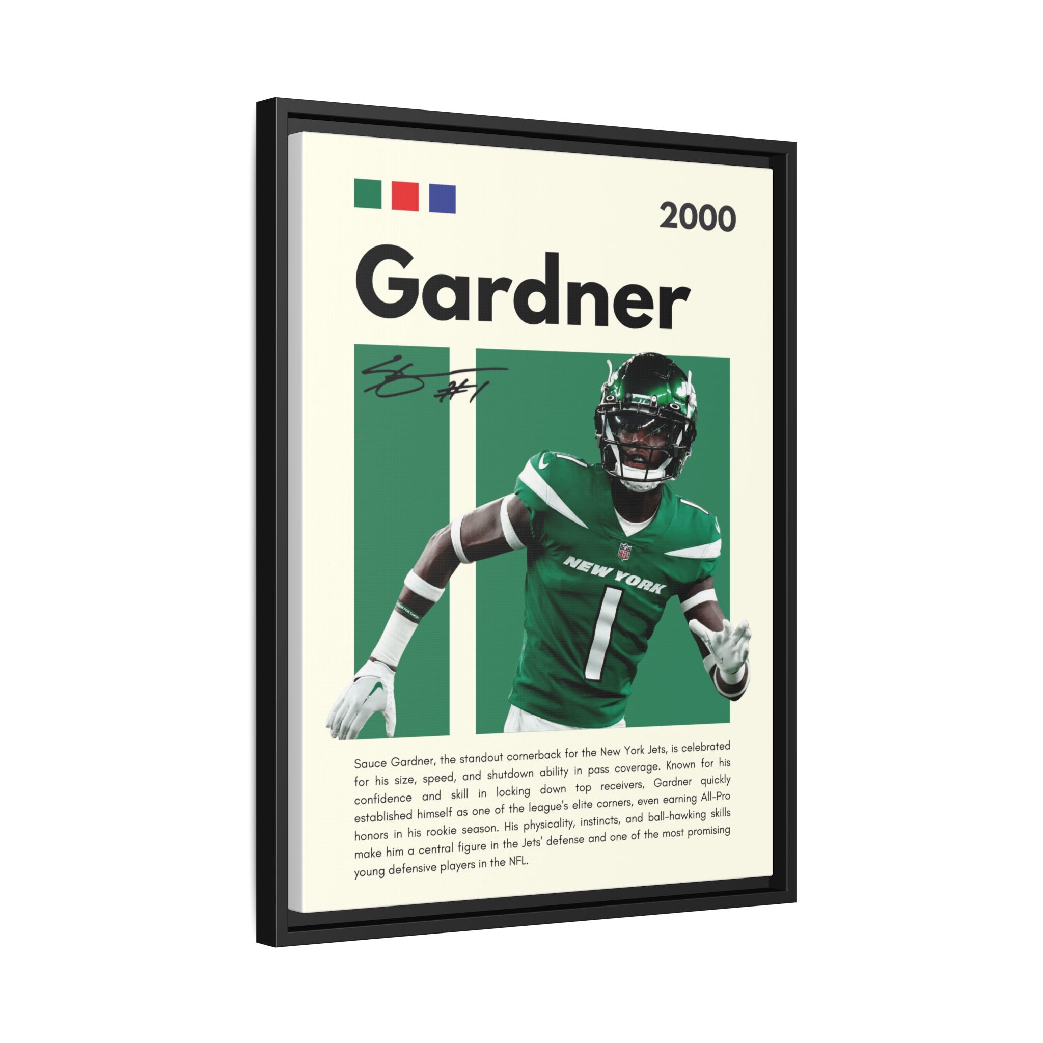 Sauce Gardner: Defensive Dynamo - Canvas Wall Art