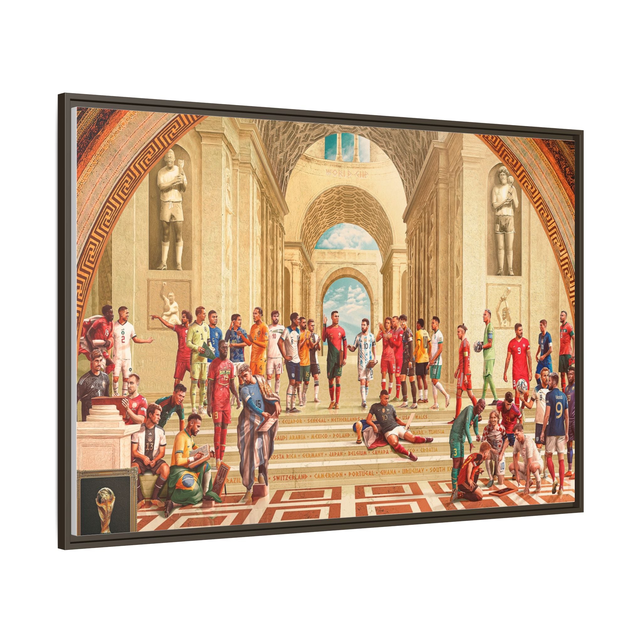 Pantheon of Football Glory: World Cup 2022 Immortalized, Global Soccer Legends Memorialized - Canvas Wall Art