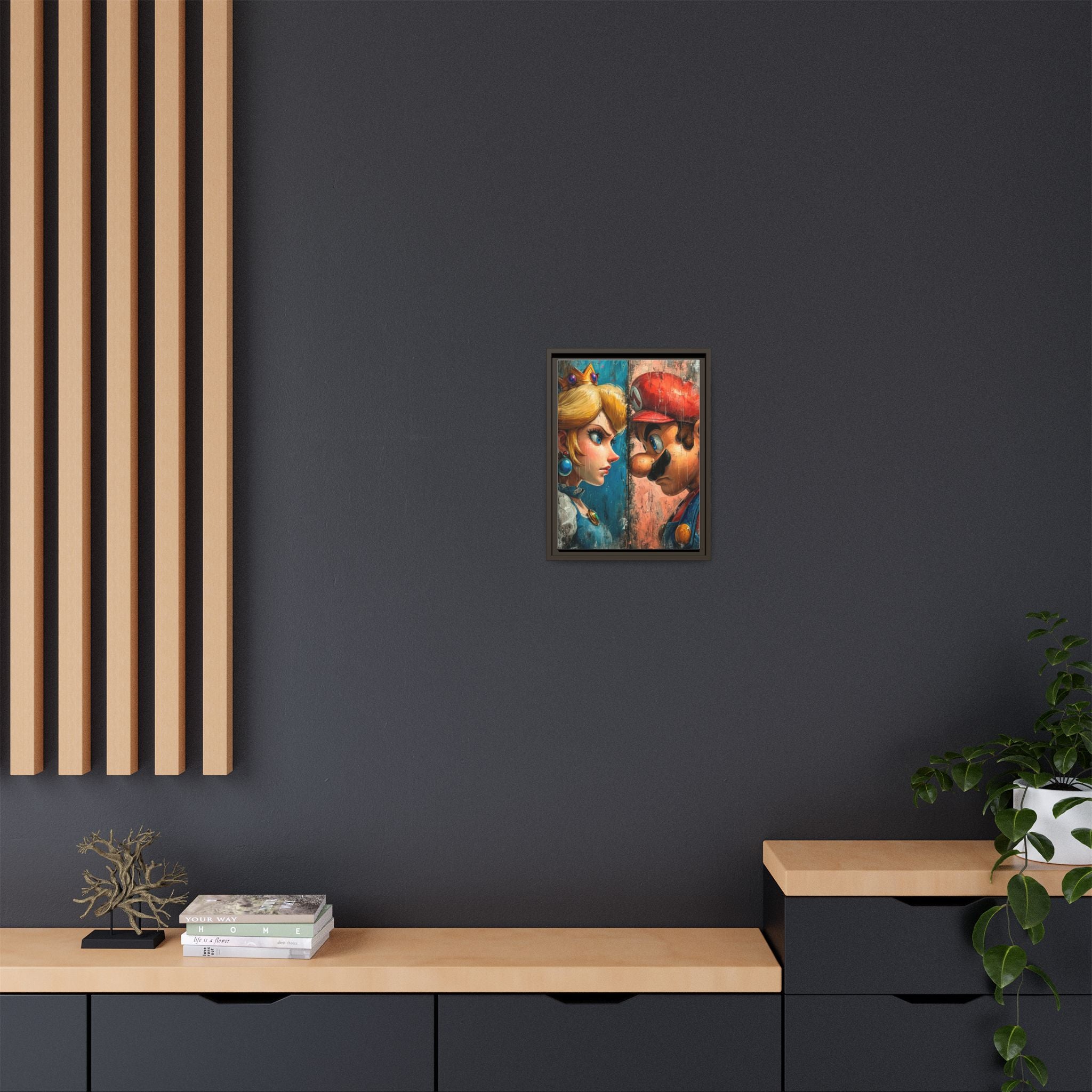 Legends Collide: Pixel Protagonists Reimagined, Gritty Game Art Portrait - Canvas Wall Art