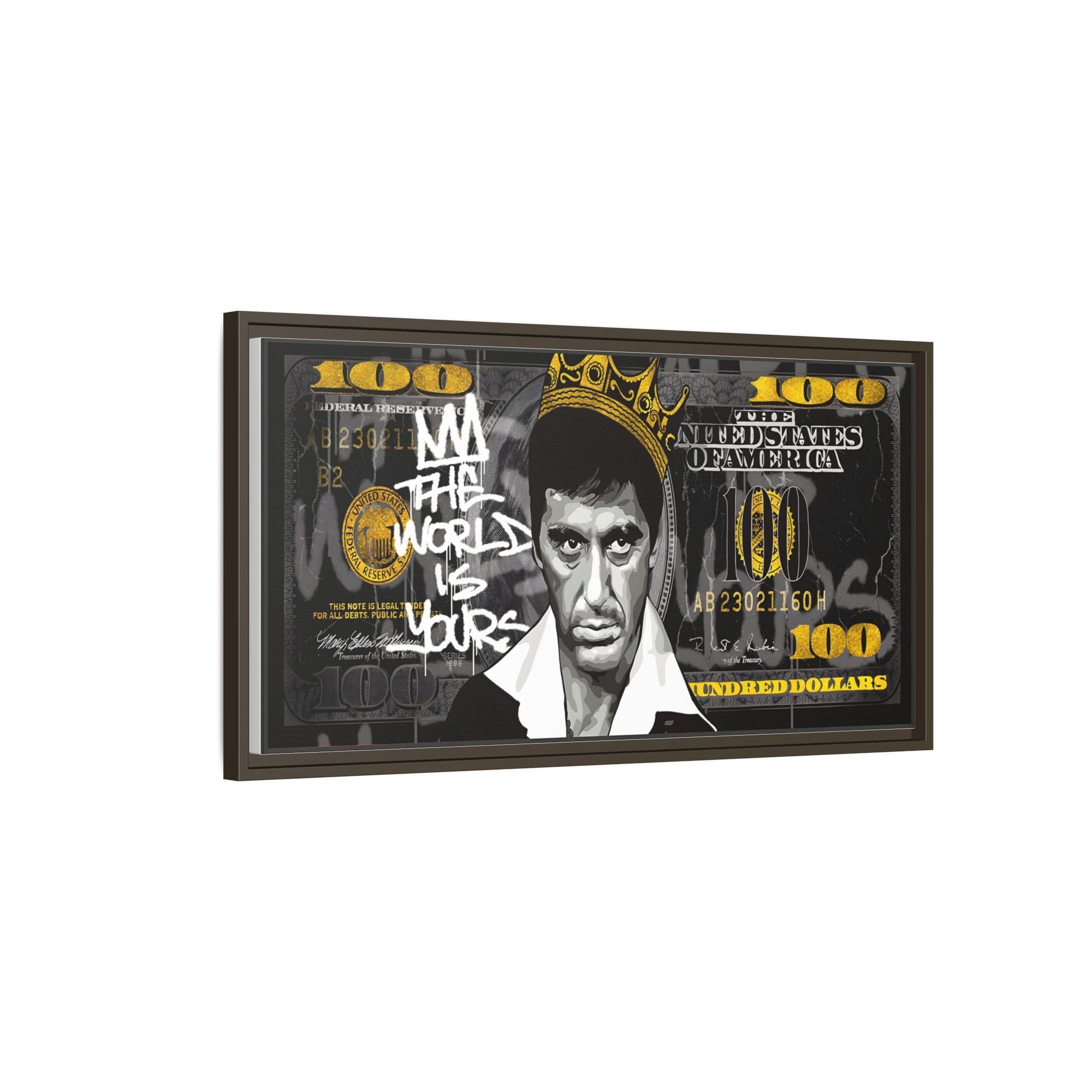 Crowned in Green: Pop Art Crime Iconography, Urban Financial Rebellion - Canvas Wall Art