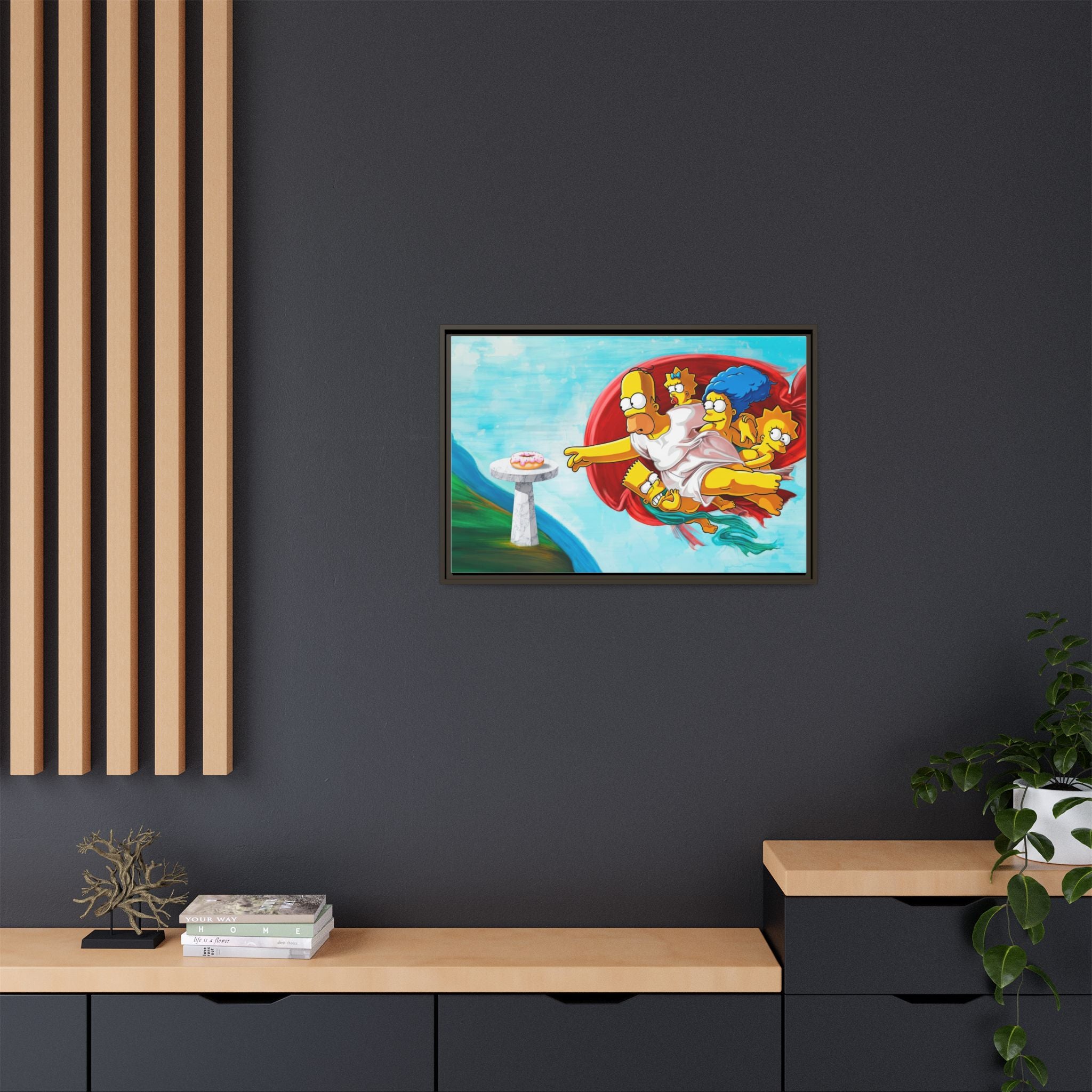 The Simpsons' Last Supper: Pop Culture Parody, Da Vinci Reimagined, Animated Comedy Masterpiece - Canvas Wall Art