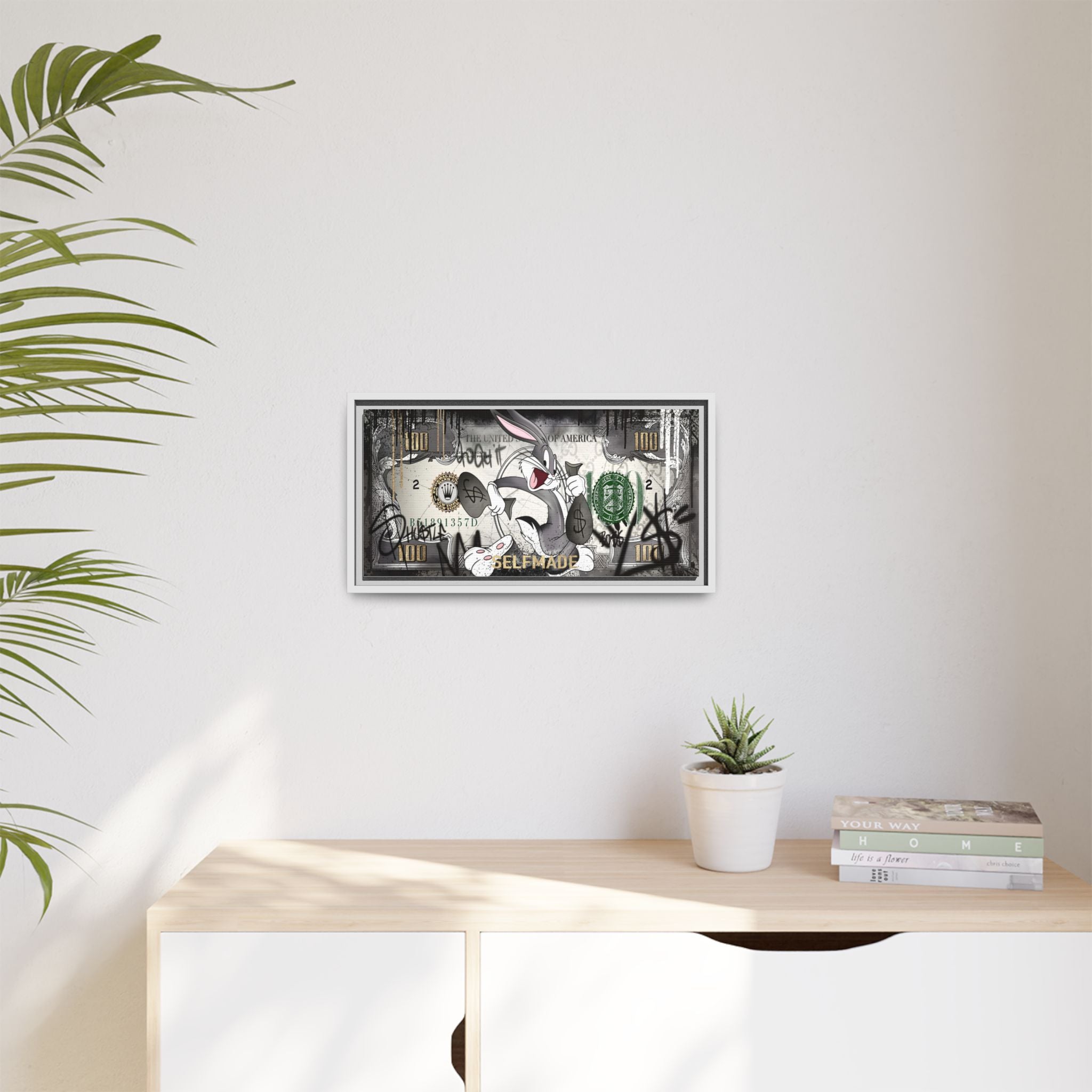 Bunny Benjamins: Pop Art Currency Remix, American Dream Iconography - Canvas Wall Art