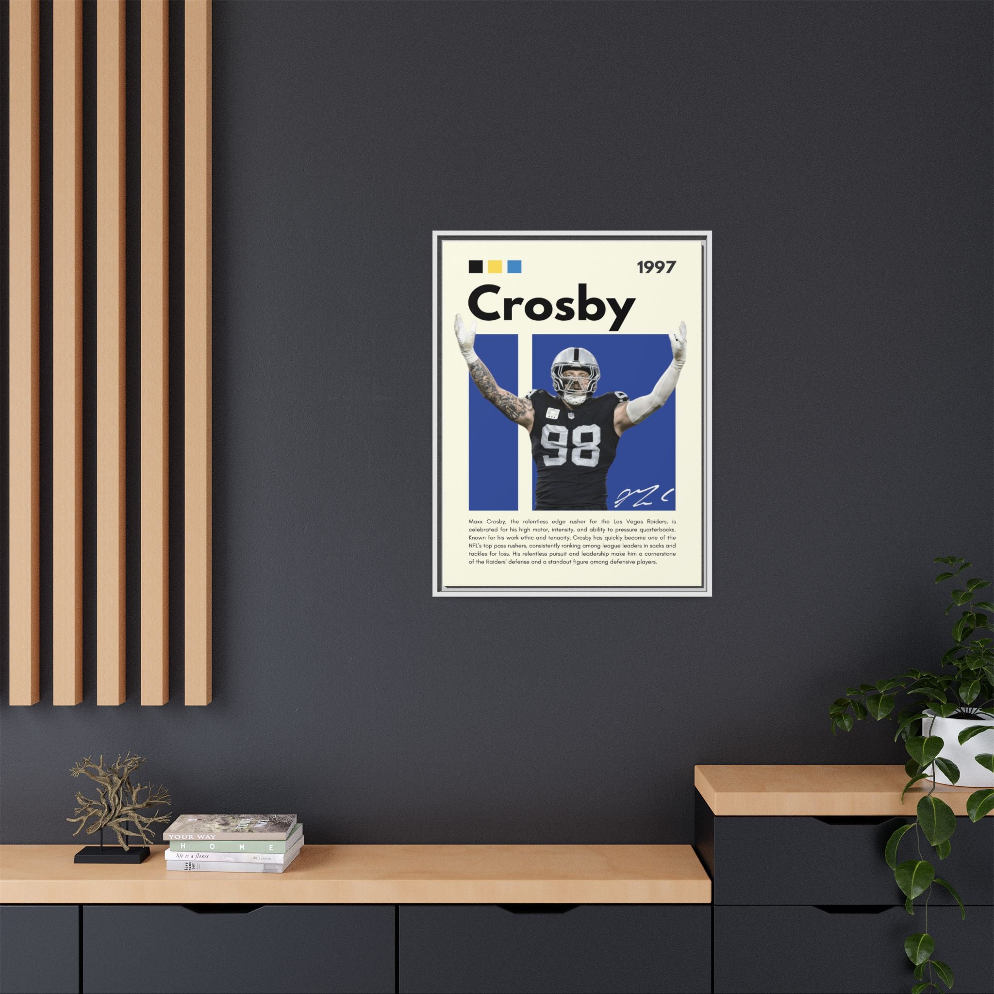 Maxx Crosby: Defensive Dynamo - Canvas Wall Art
