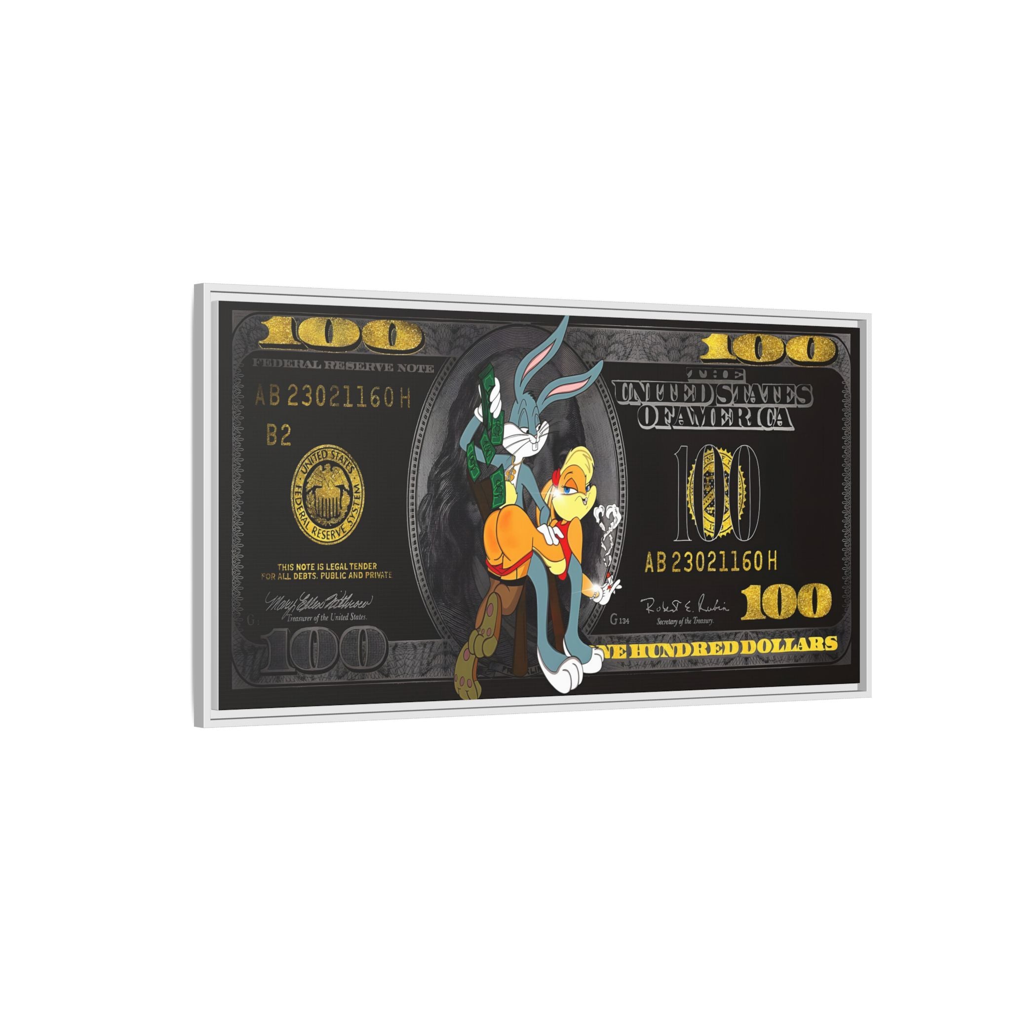 Cartoon Cash Remix: Looney Tunes Currency, Pop Culture Finance Art - Canvas Wall Art