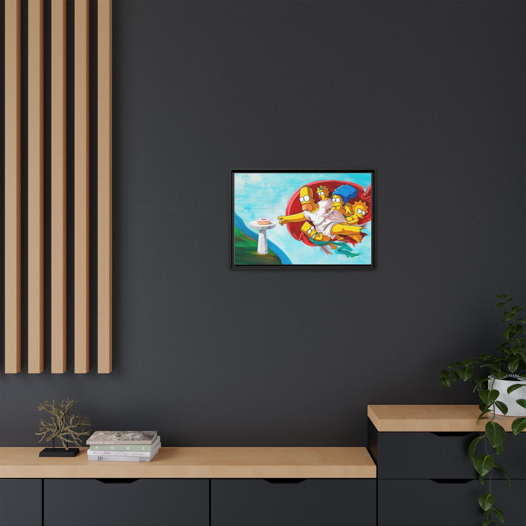The Simpsons' Last Supper: Pop Culture Parody, Da Vinci Reimagined, Animated Comedy Masterpiece - Canvas Wall Art