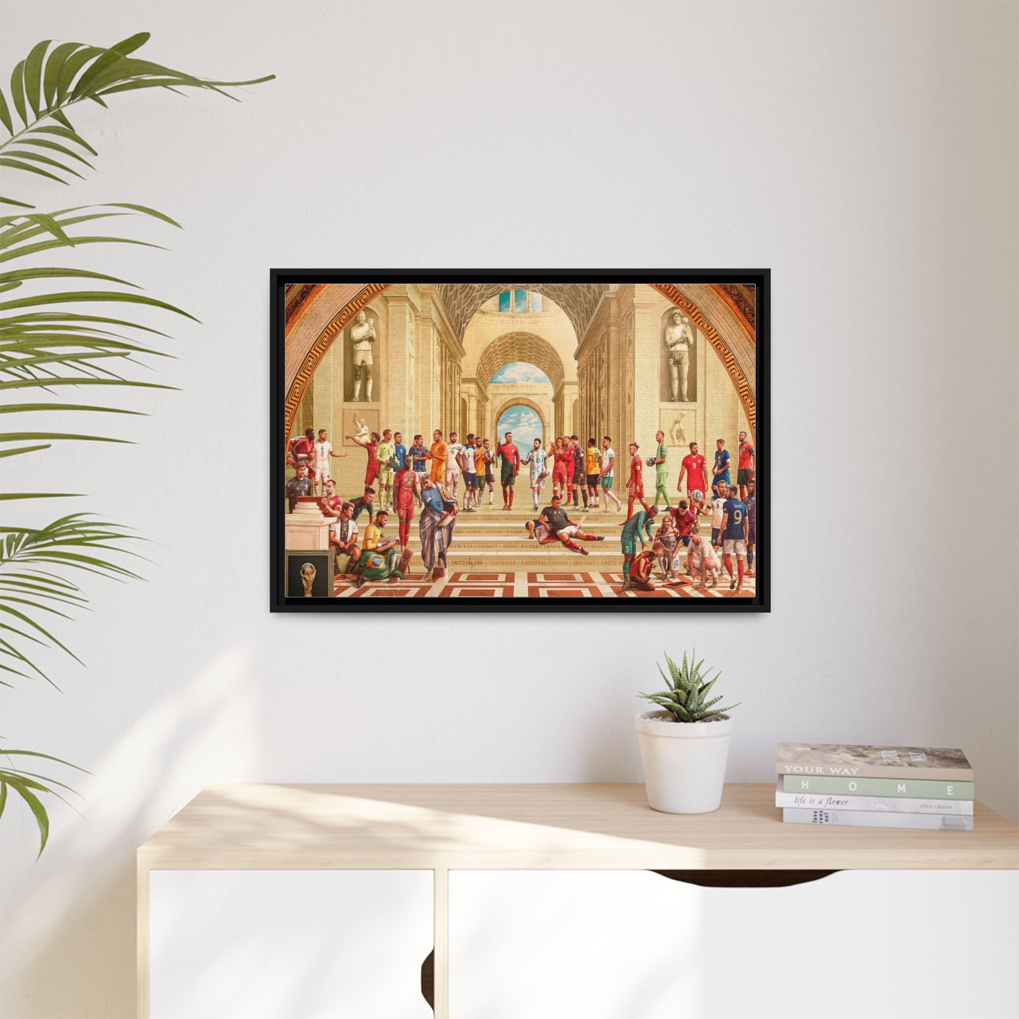 Pantheon of Football Glory: World Cup 2022 Immortalized, Global Soccer Legends Memorialized - Canvas Wall Art