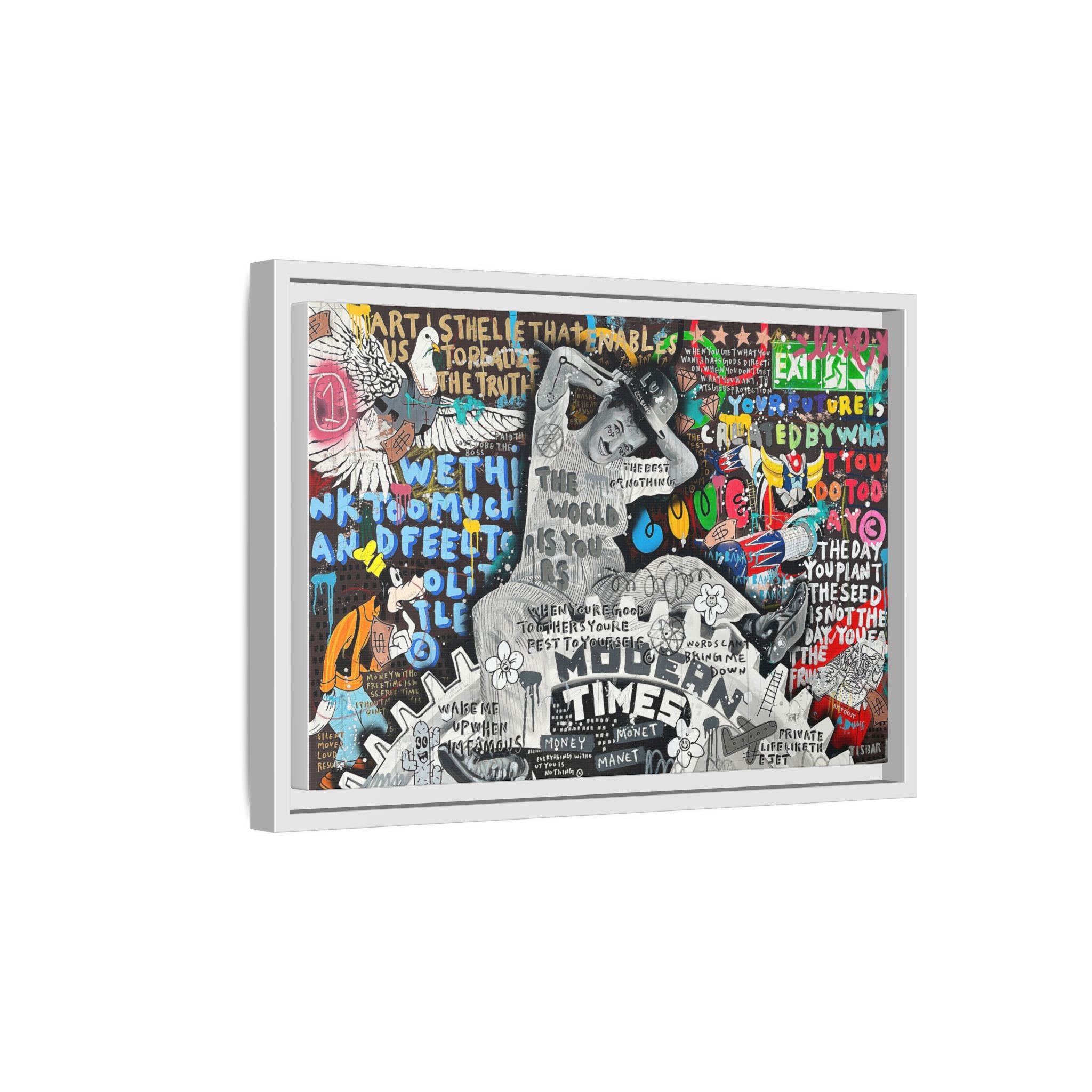 Urban Kaleidoscope: Street Art Fusion, Visual Commentary, Graffiti Narrative - Canvas Wall Art