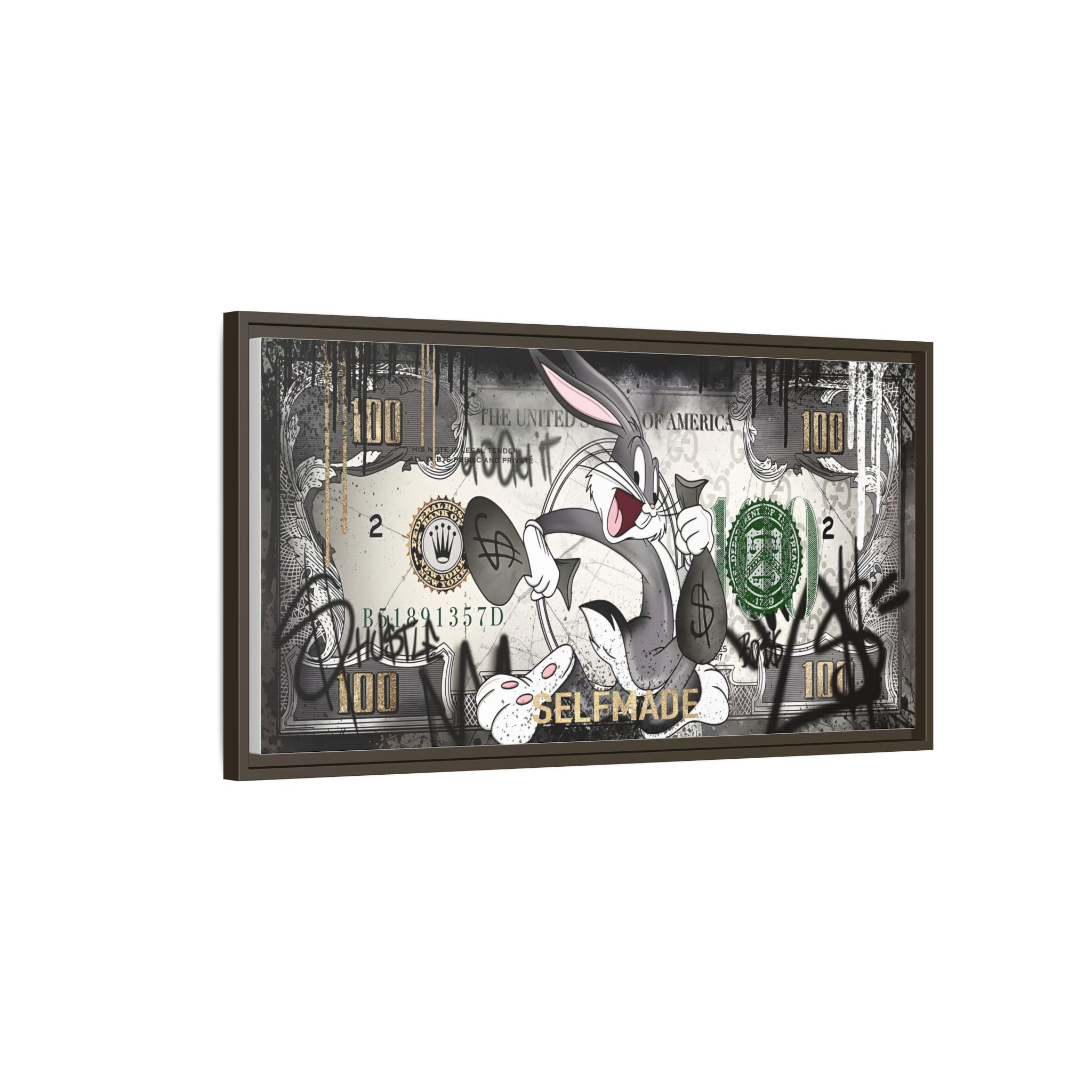 Bunny Benjamins: Pop Art Currency Remix, American Dream Iconography - Canvas Wall Art