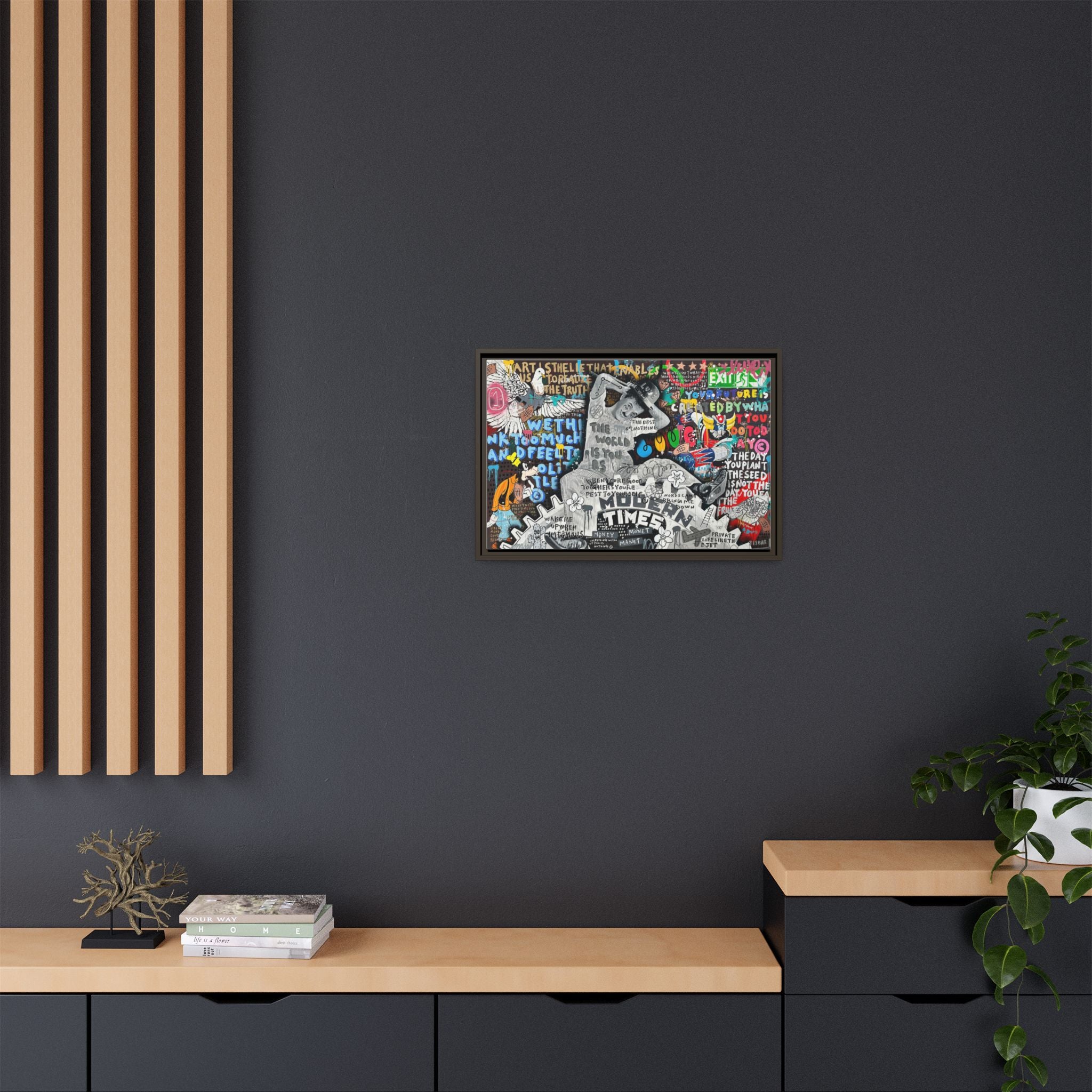 Urban Kaleidoscope: Street Art Fusion, Visual Commentary, Graffiti Narrative - Canvas Wall Art